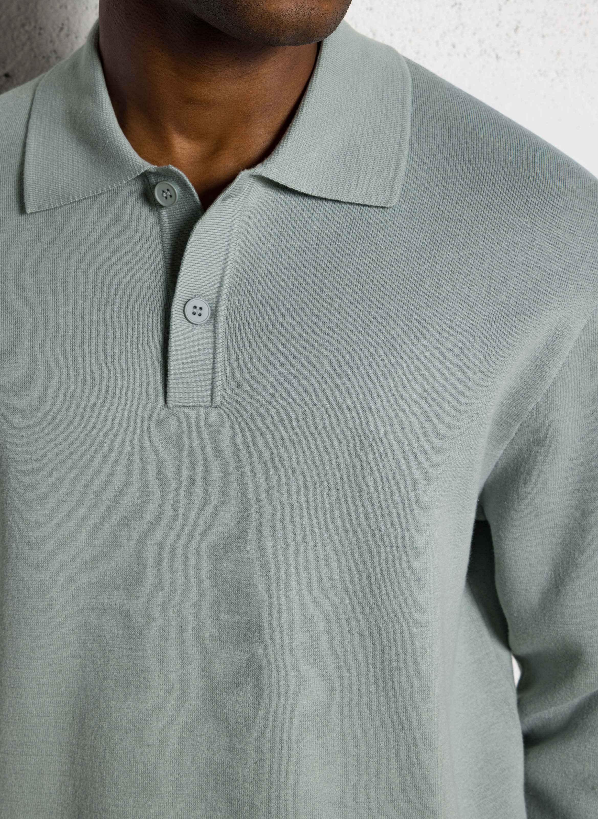 Sweat col classique en coton bio mélangé SAMSOE SAMSOE Bleu