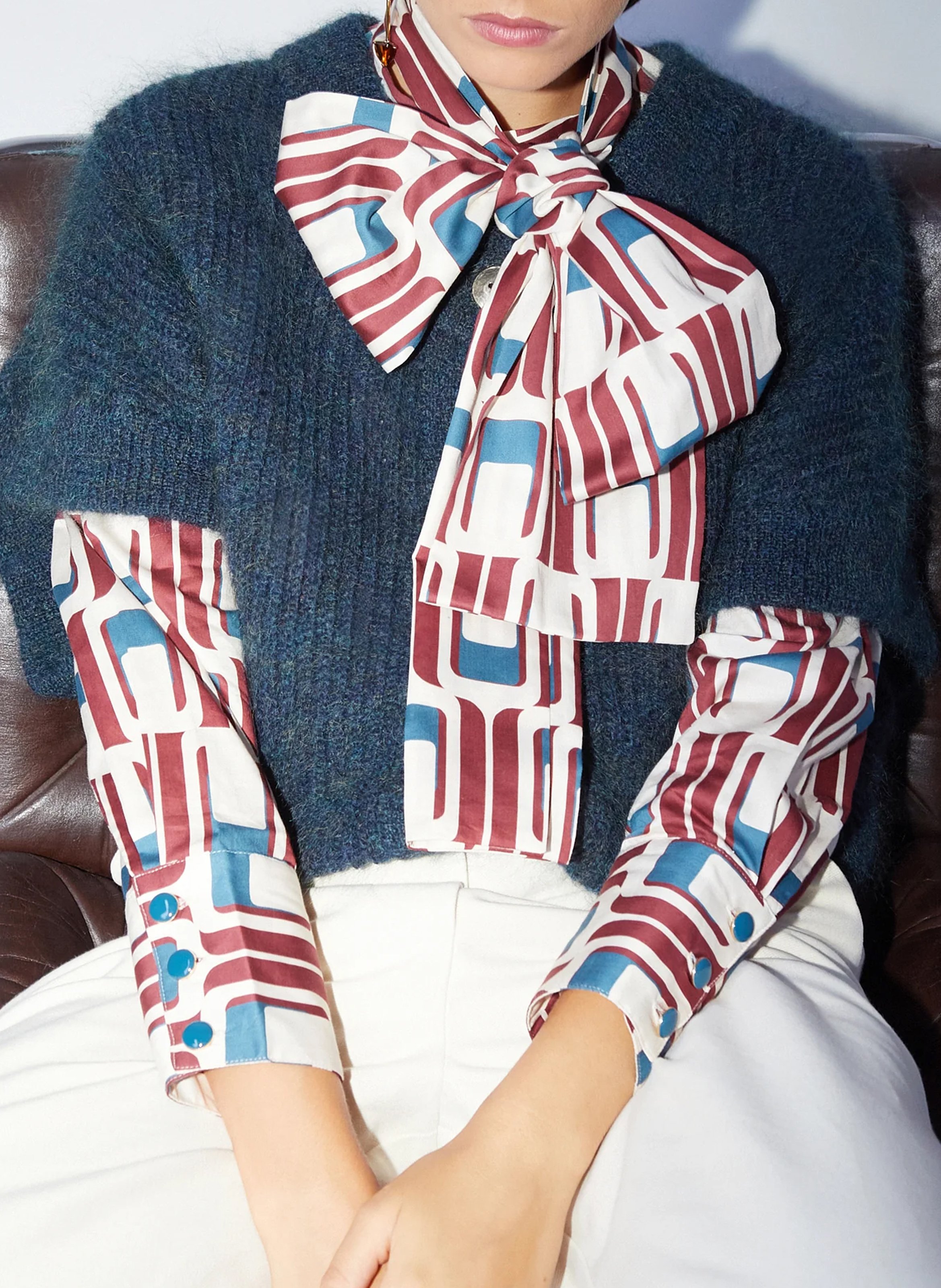 Gilet ample duveteux en laine mélangée THE LABEL EDITION Vert