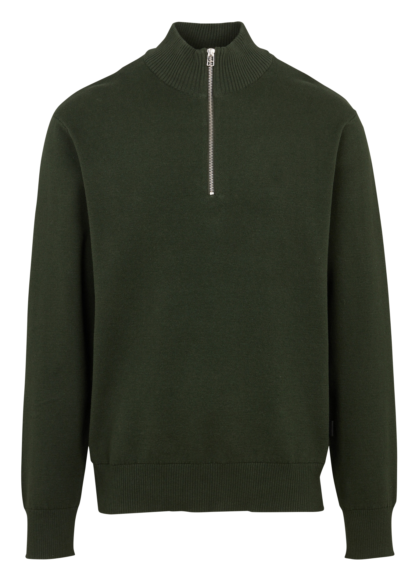Straight fit trucker collar sweater in blended organic cotton MINIMUM Green