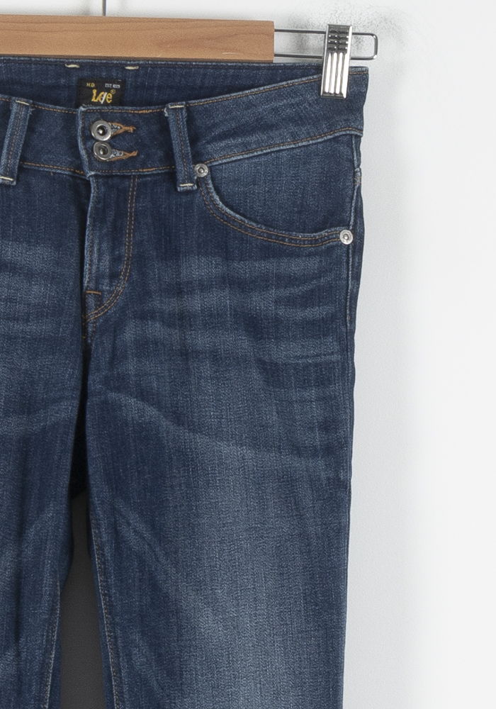 Cropped slim jeans with studs LEE - Seconde Main Blue