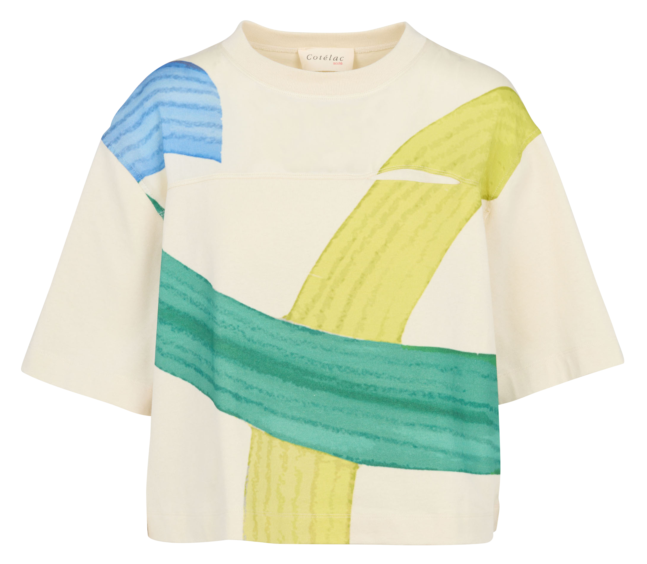 Printed organic cotton T-shirt ACOTE White