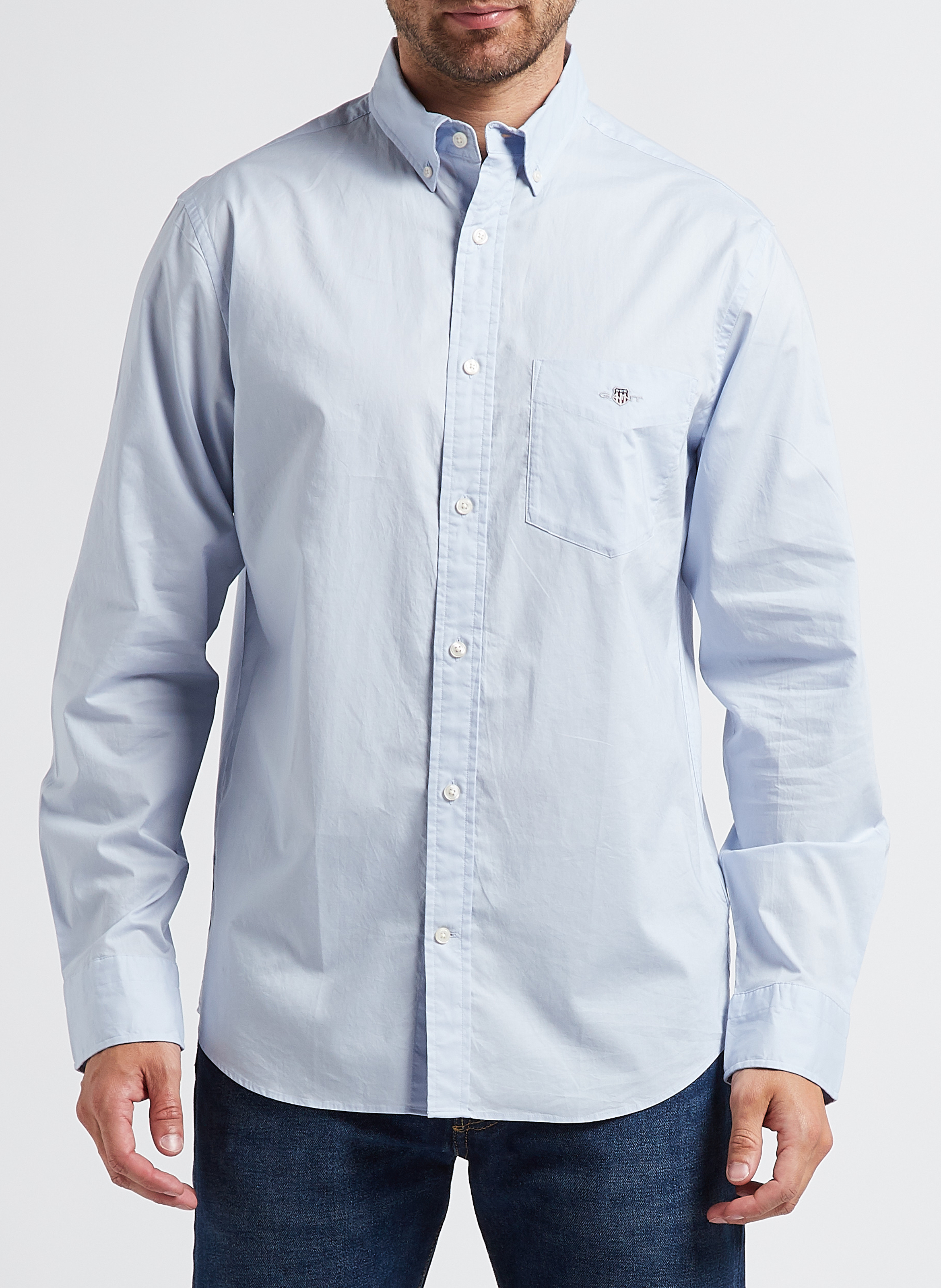 Straight-cut recycled cotton shirt with classic collar GANT