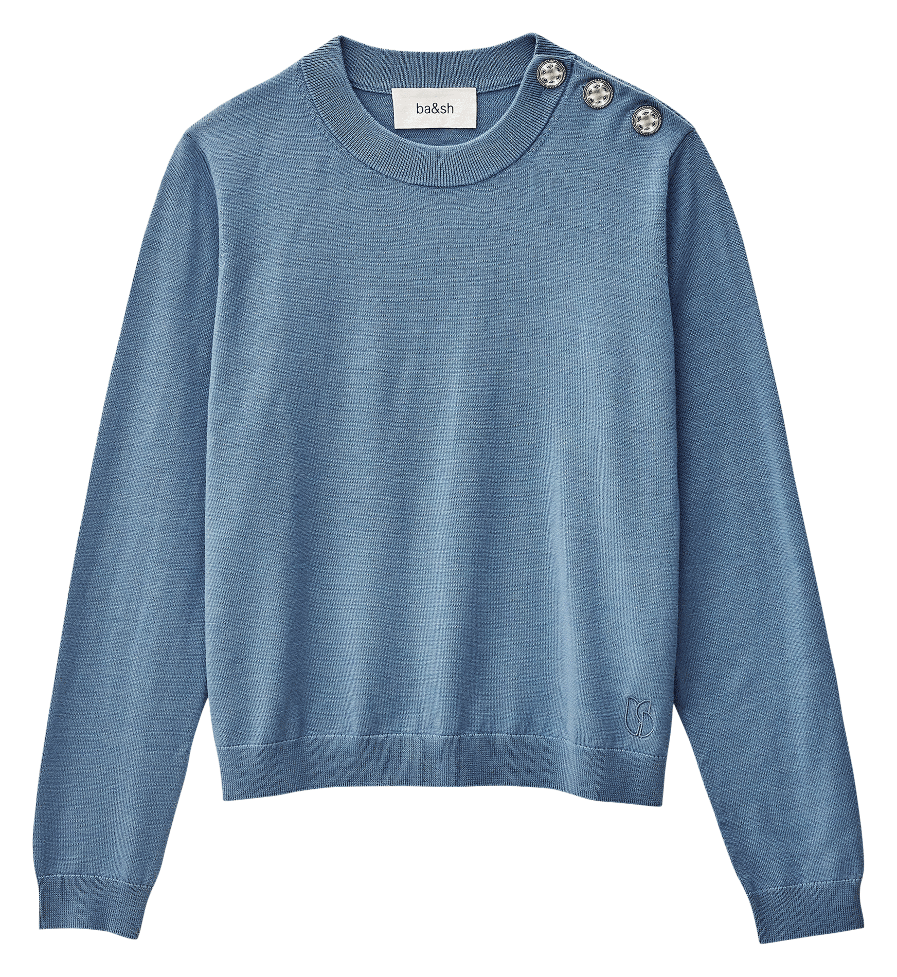 Pull droit col rond en laine BA&SH Bleu