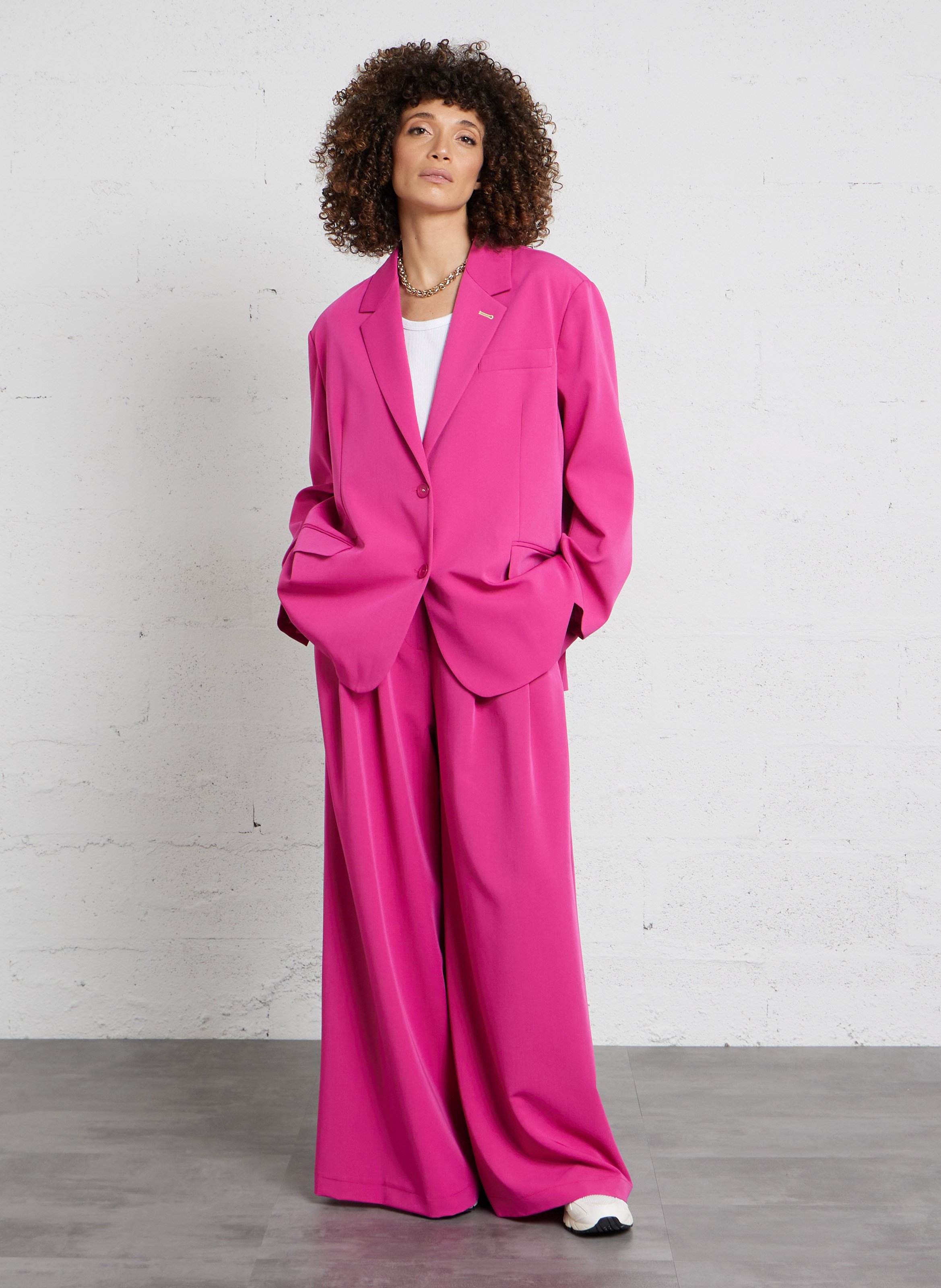 Oversized jacket with tailored collar IMPERIAL Pink