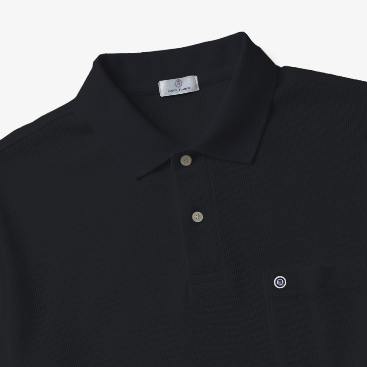 Short-sleeved waffle cotton polo SERGE BLANCO Blue