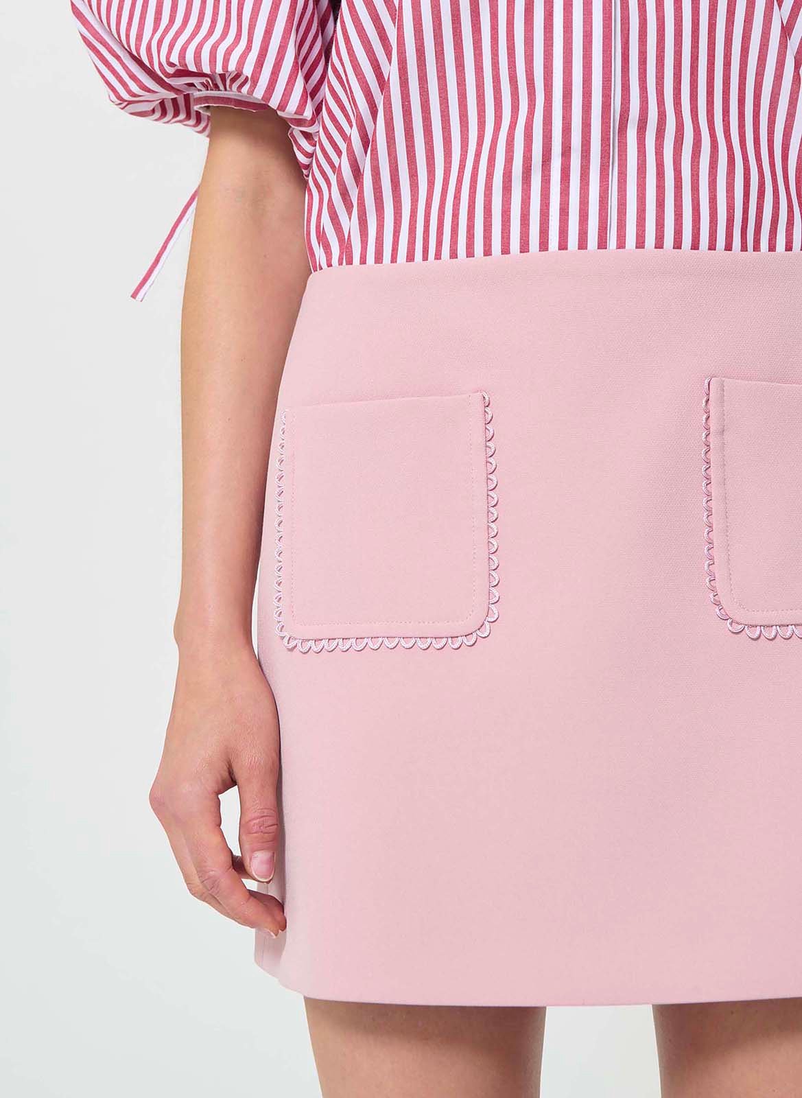 Jupe courte à poches unie TARA JARMON Rose