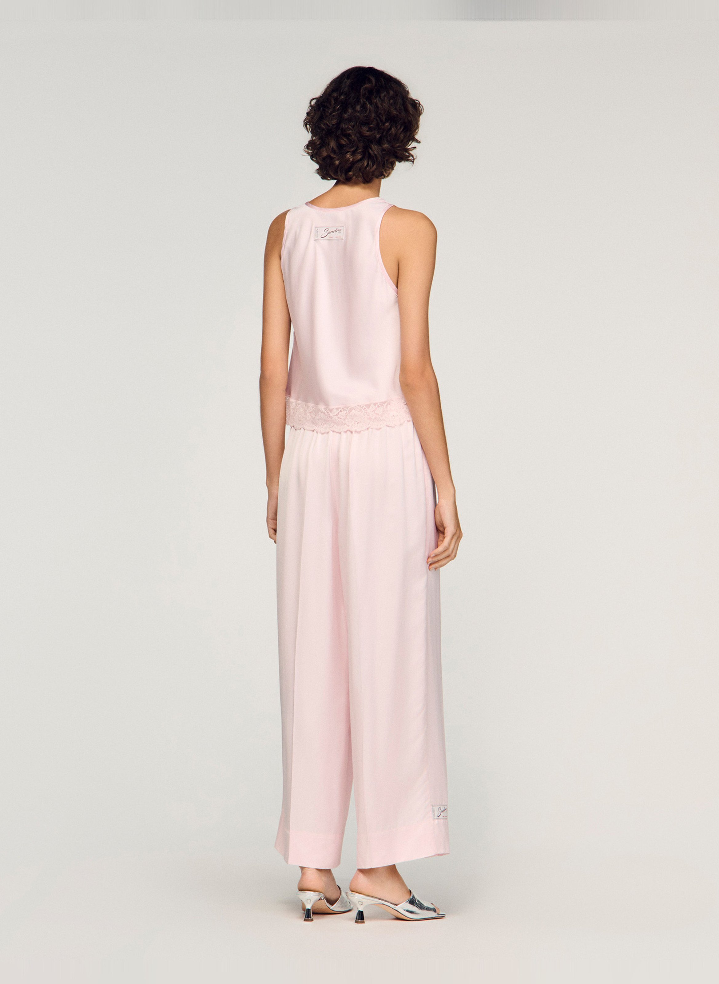 Débardeur col rond  SANDRO Rose