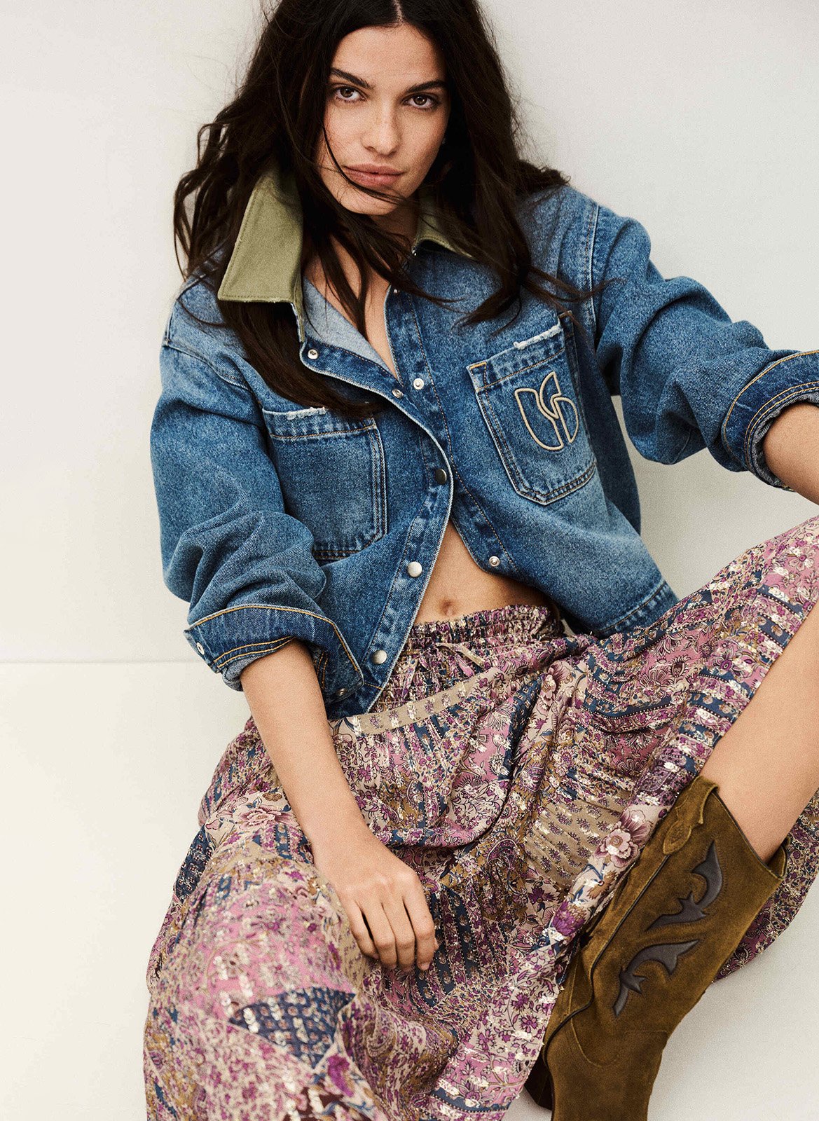 Lange, gerende rok BA&SH Roze