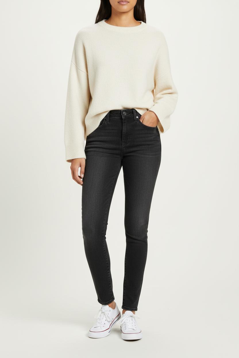 Cropped slim jeans with studs LEVI'S - Seconde main Black