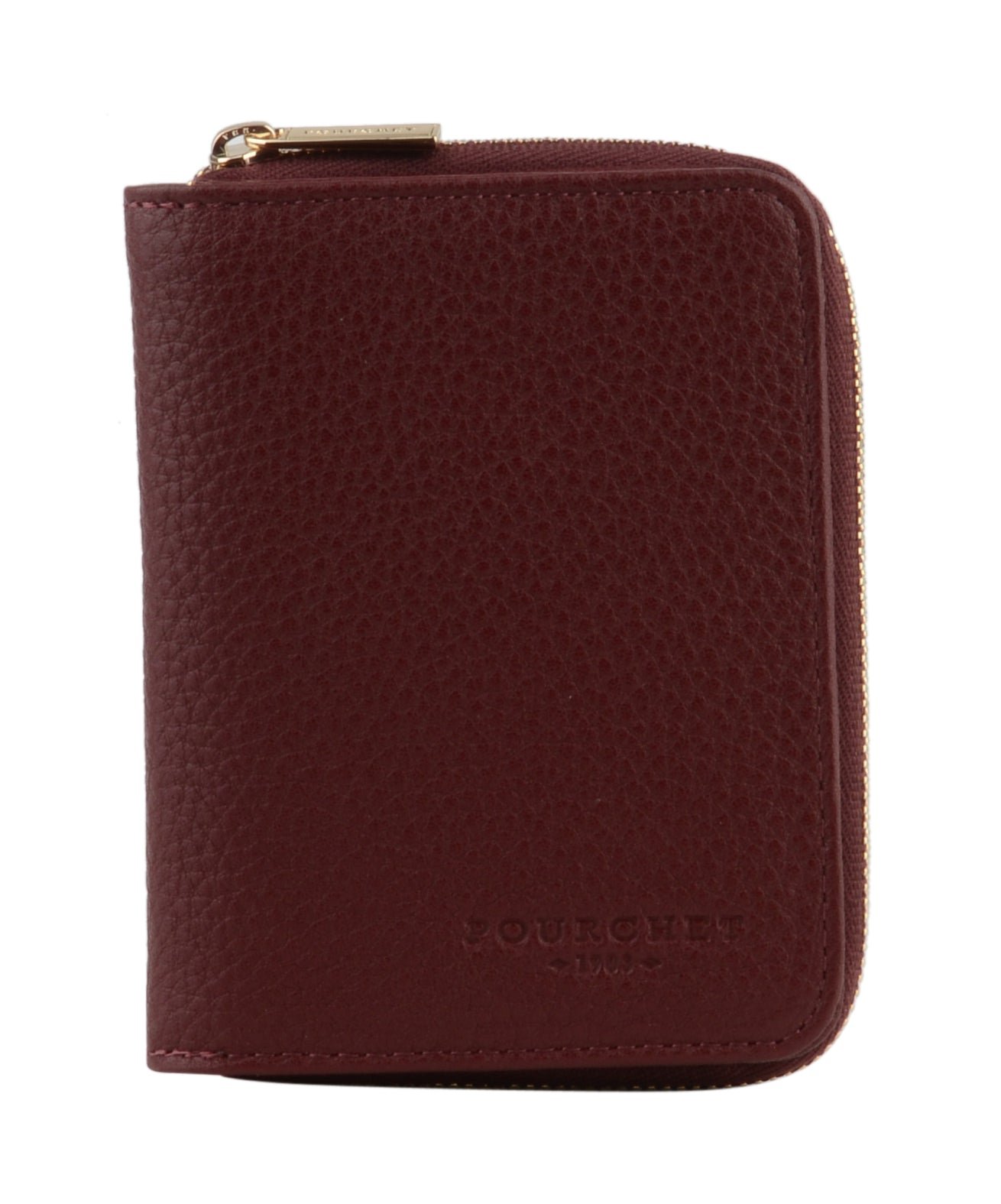 Portefeuille en cuir de vachette POURCHET Rouge