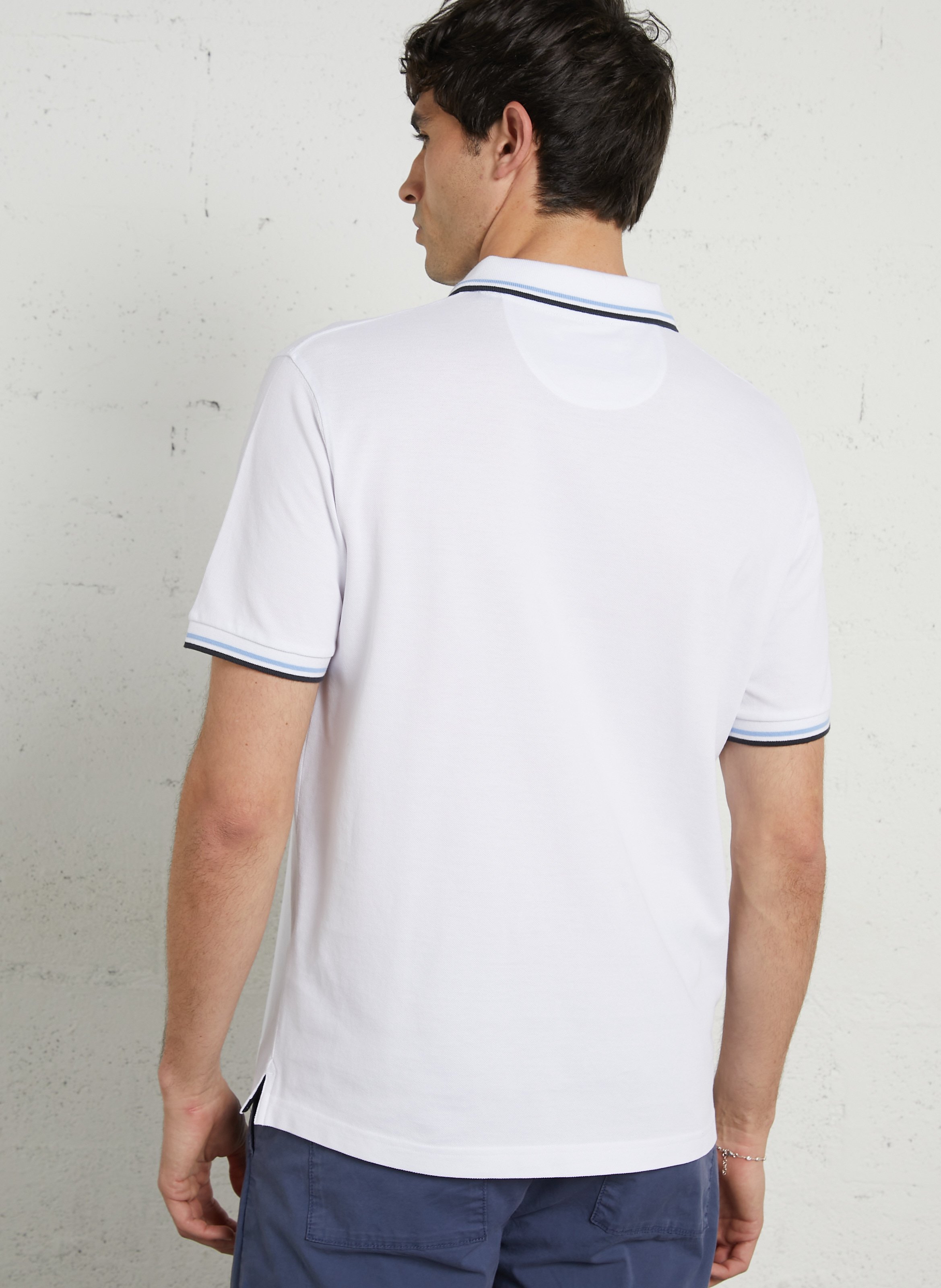 Straight cotton polo shirt EDEN PARK White