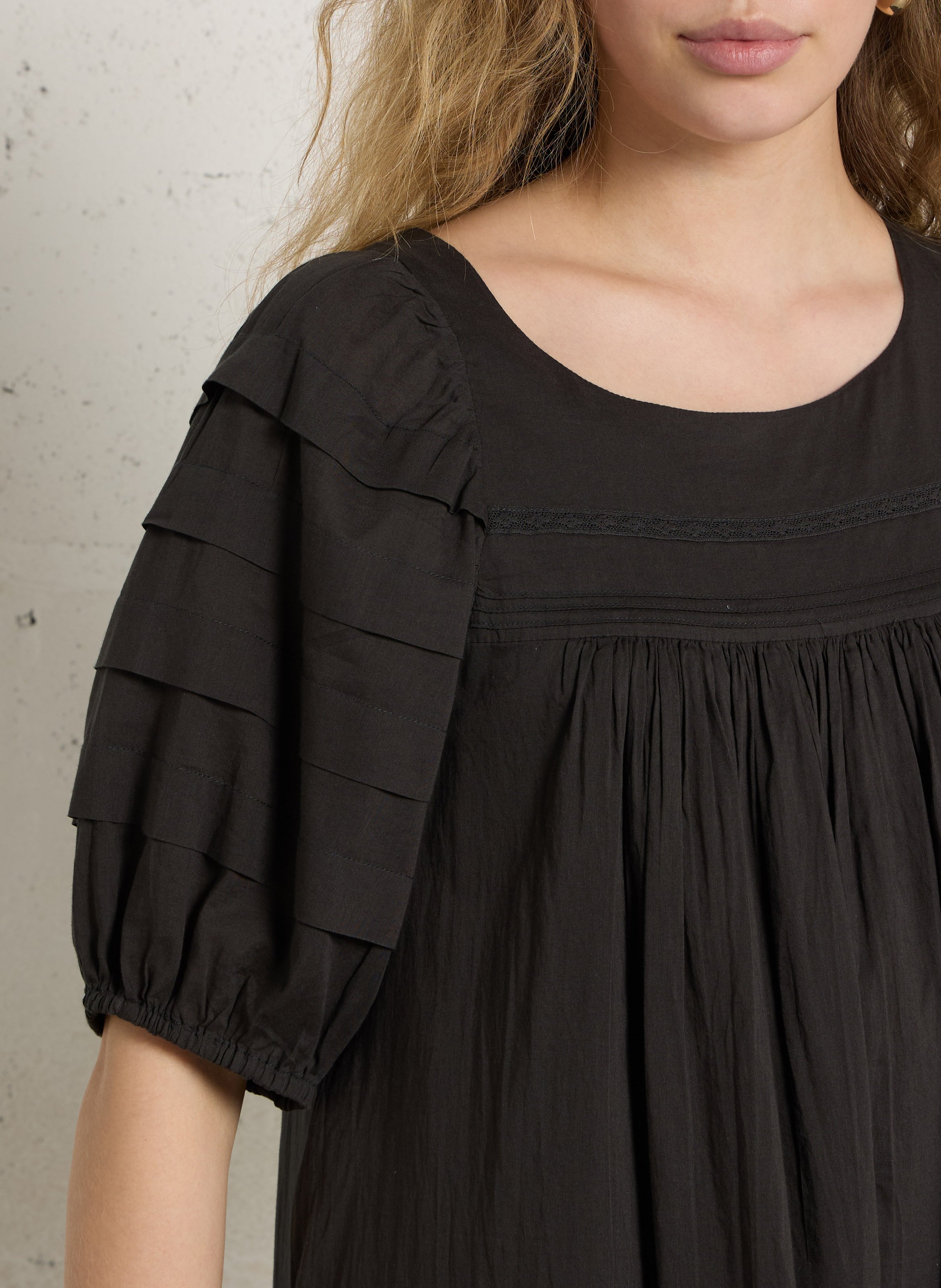 Long loose-fit organic cotton dress LEON & HARPER Grey