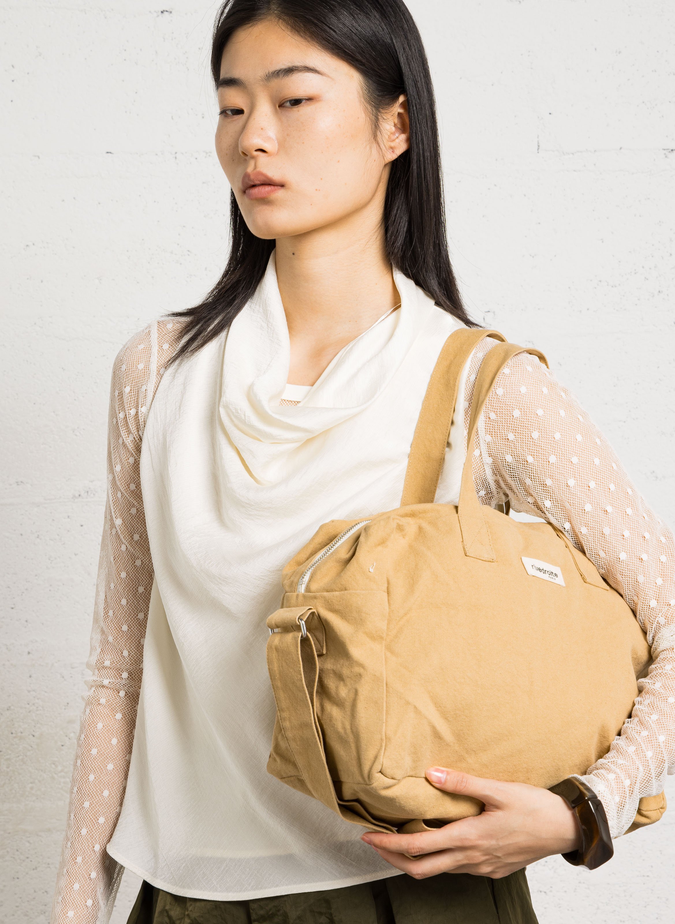 Sac à main en coton mélangé RIVEDROITE PARIS Beige