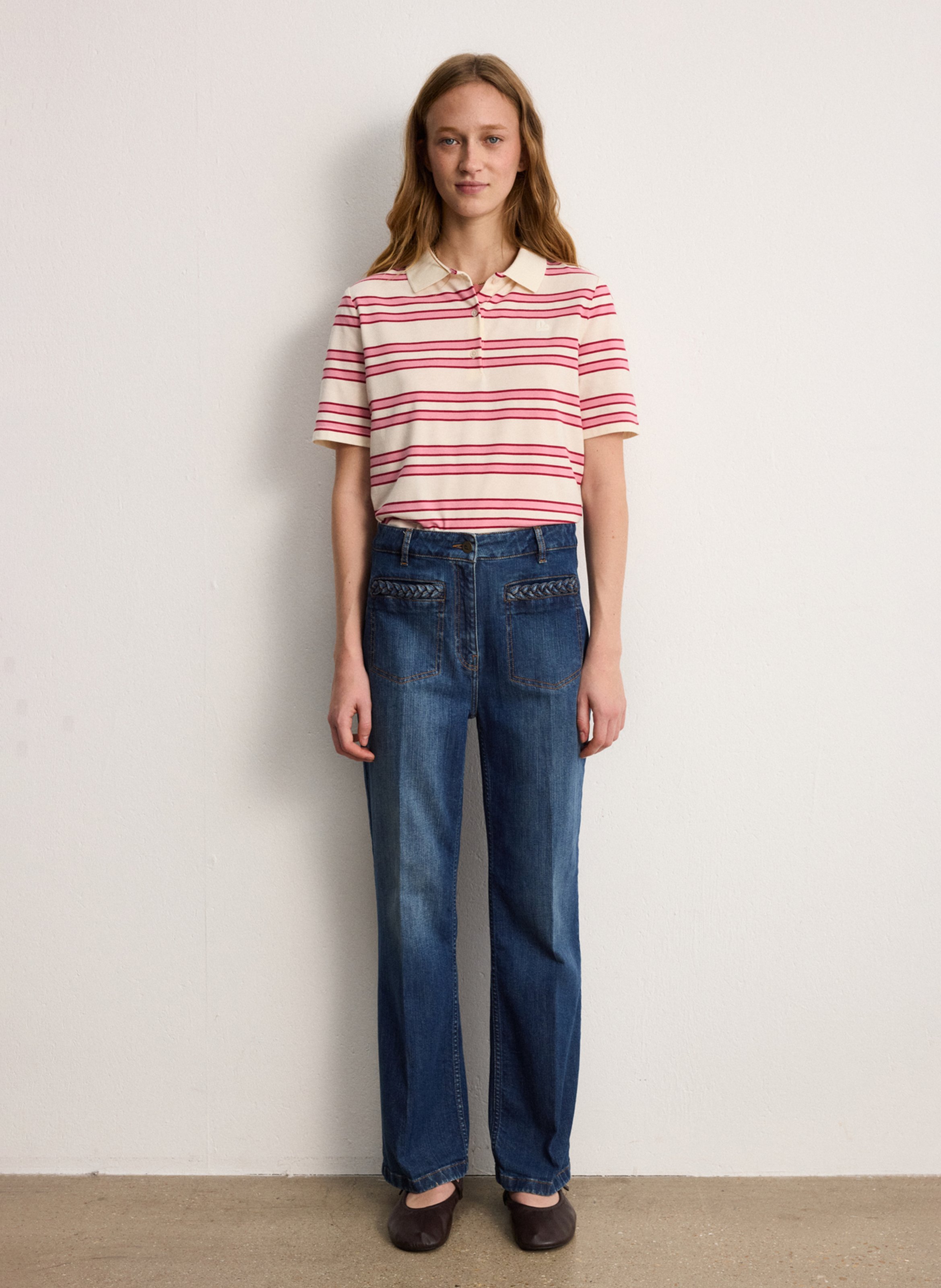 Jean droit en coton mélangé PABLO Bleu