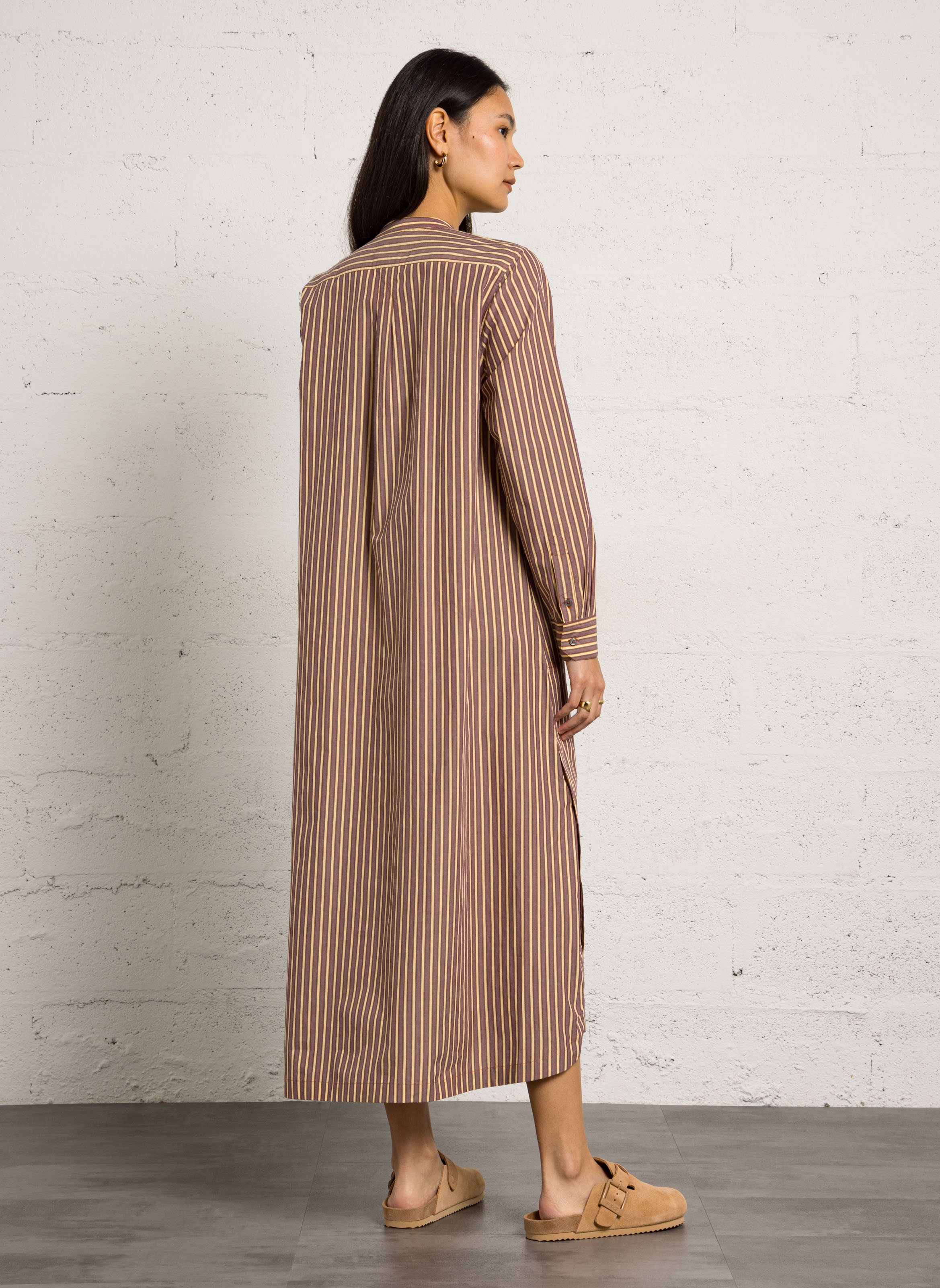 Robe longue ample en coton MOISMONT Prune