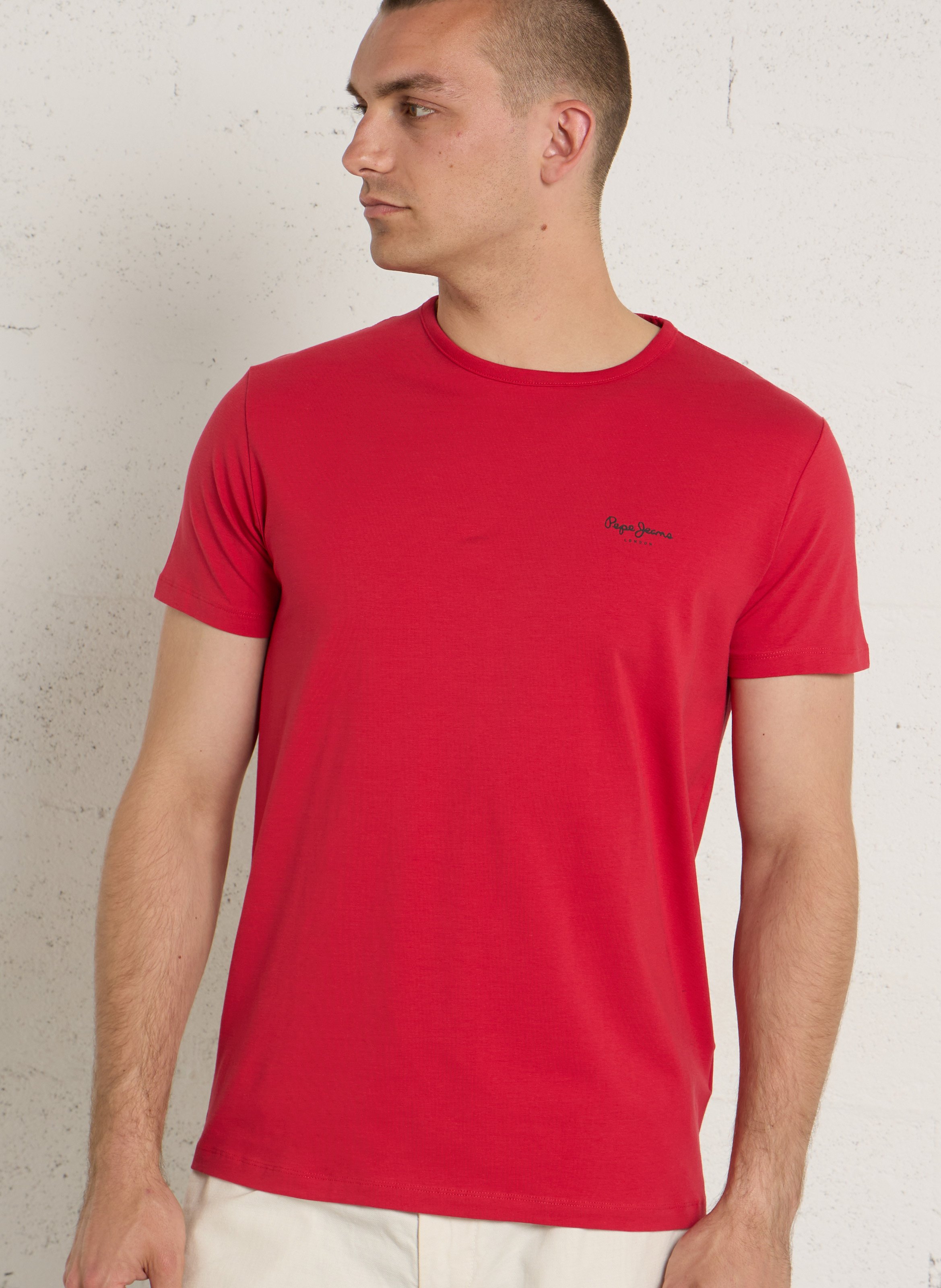 Cotton T-shirt PEPE JEANS Red
