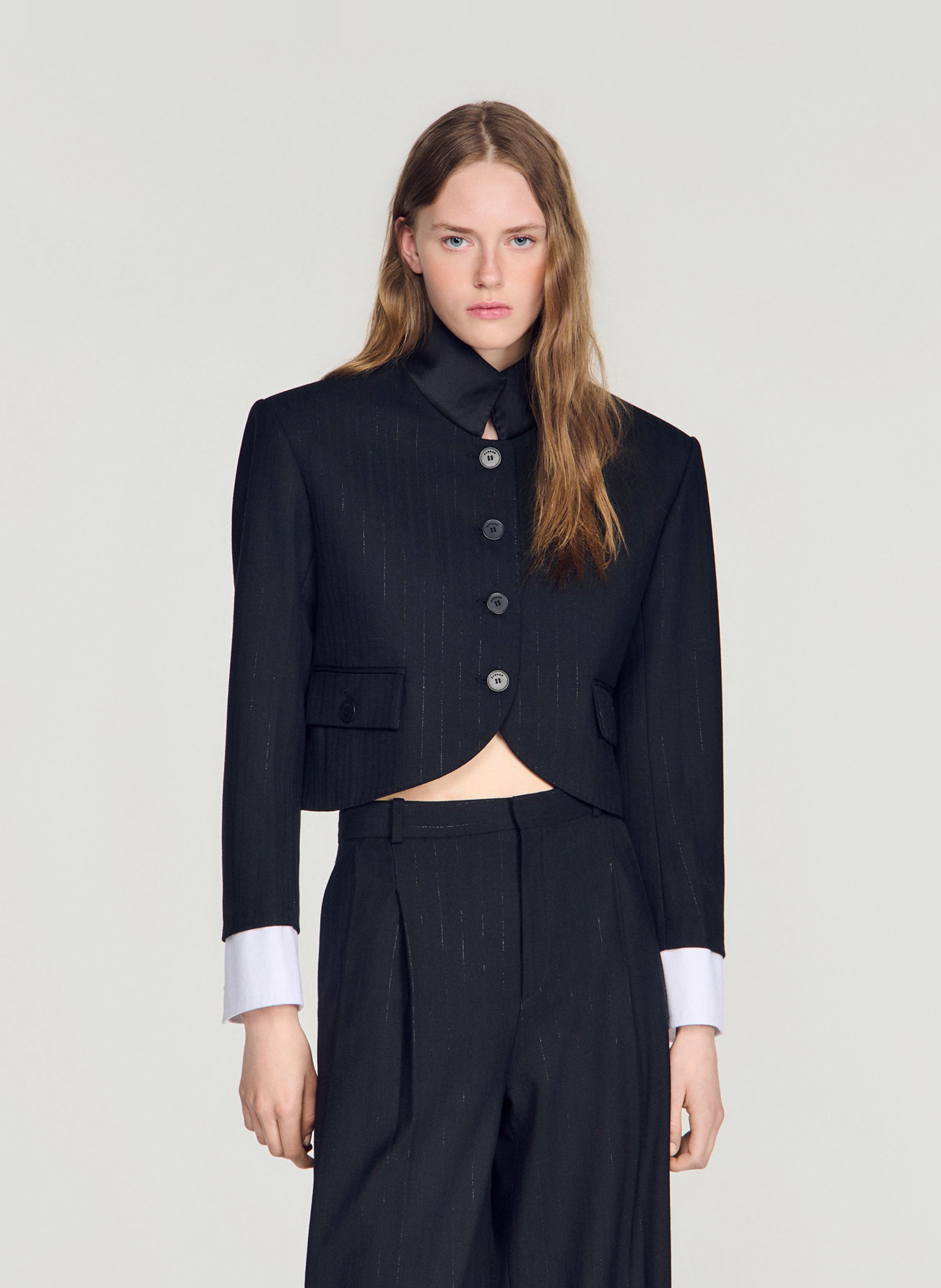 Veste courte droite SANDRO Noir