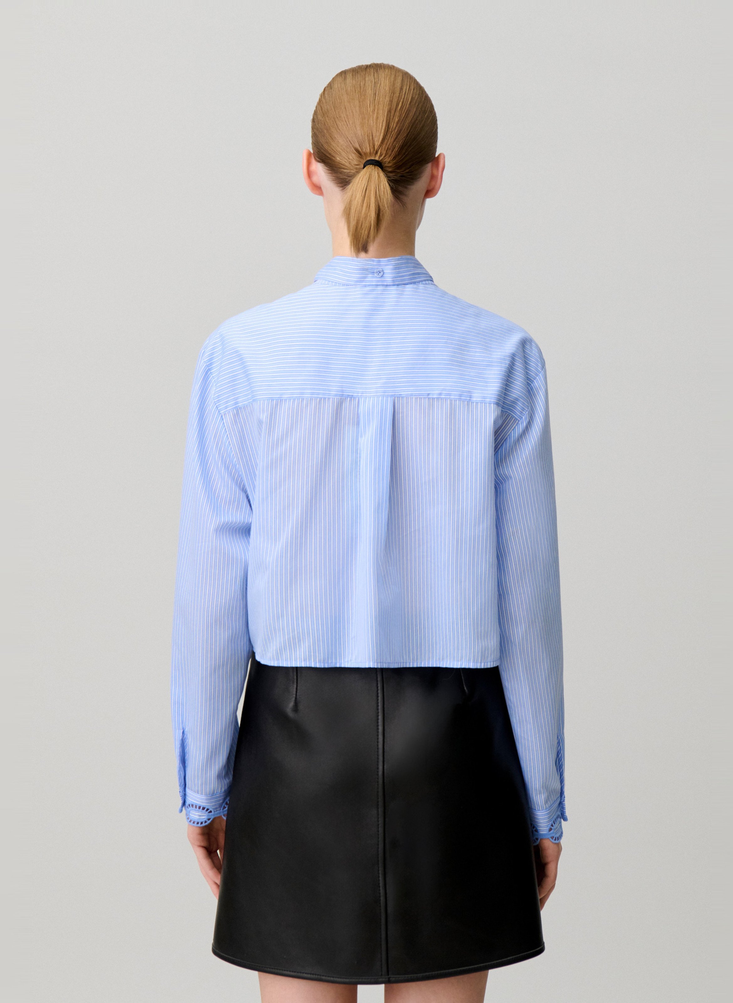 Chemise courte rayée à broderies CLAUDIE PIERLOT Multicolore