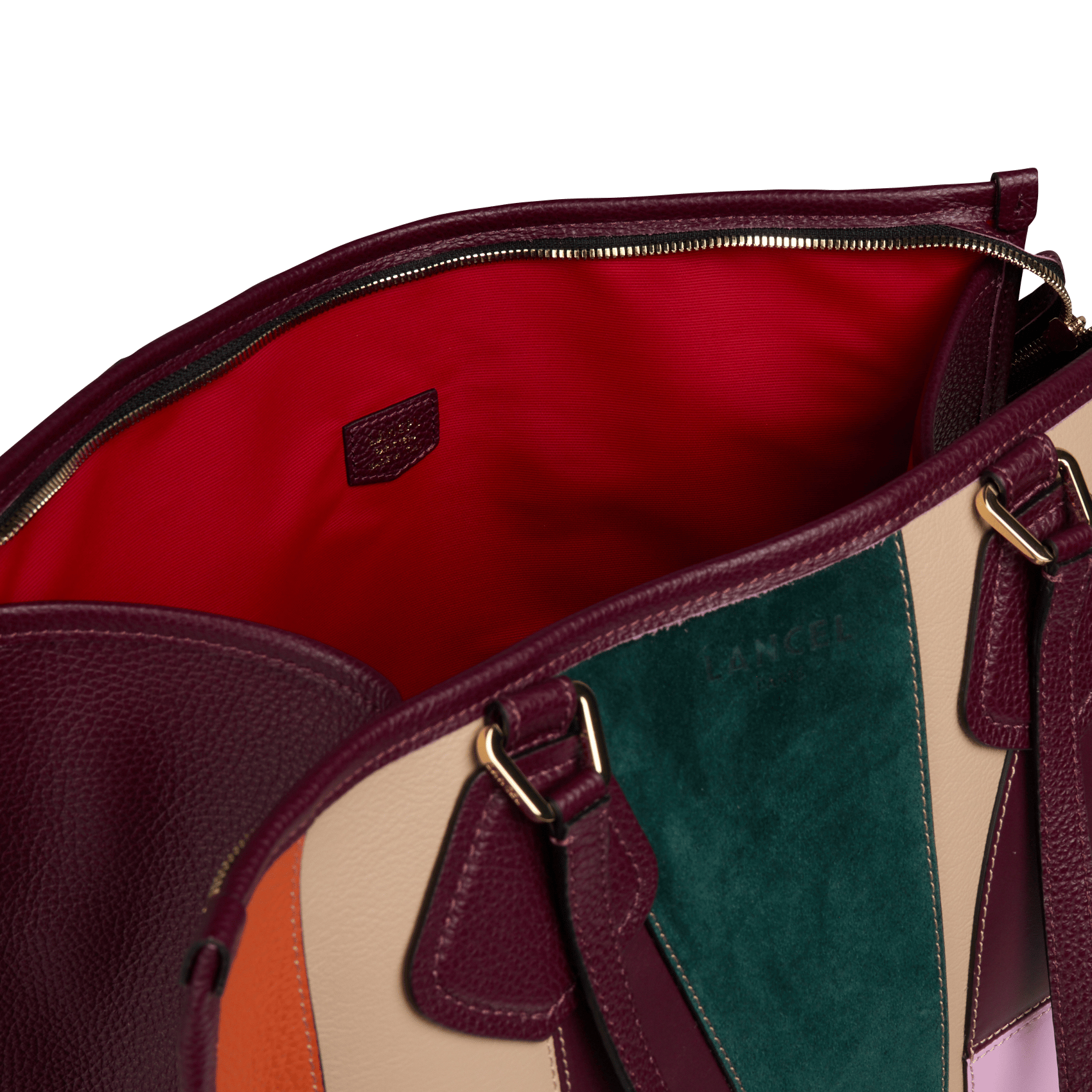 Leather tote bag LANCEL Green