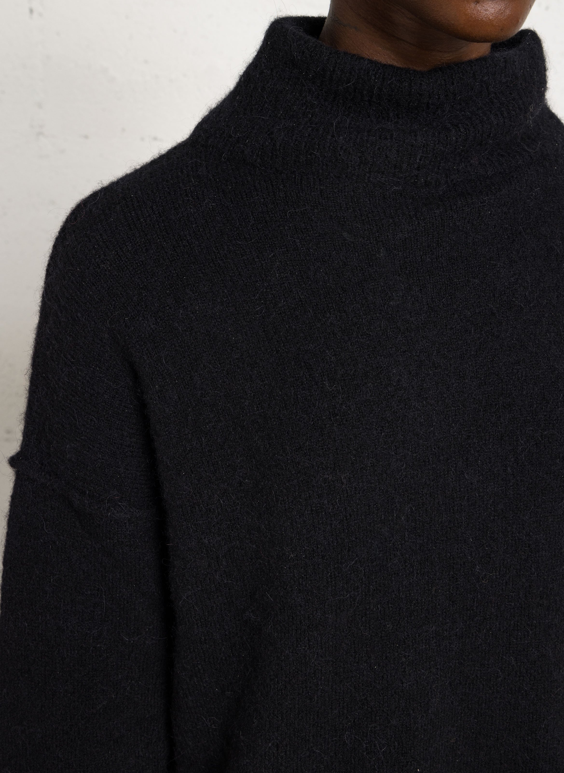 High-neck wool-blend sweater MAISON ANJE Black