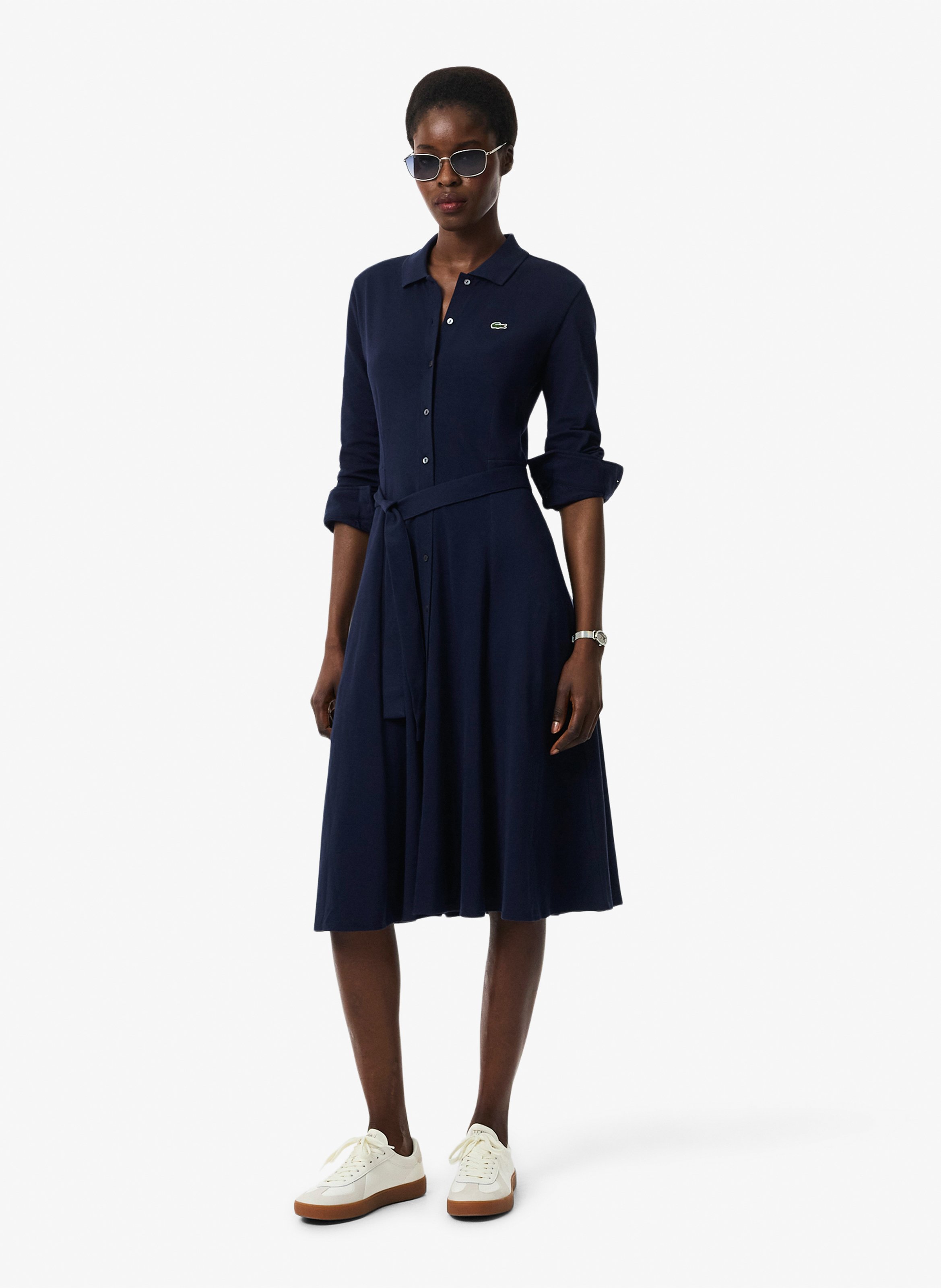 Eng anliegendes Polokleid aus Baumwolle LACOSTE Blau