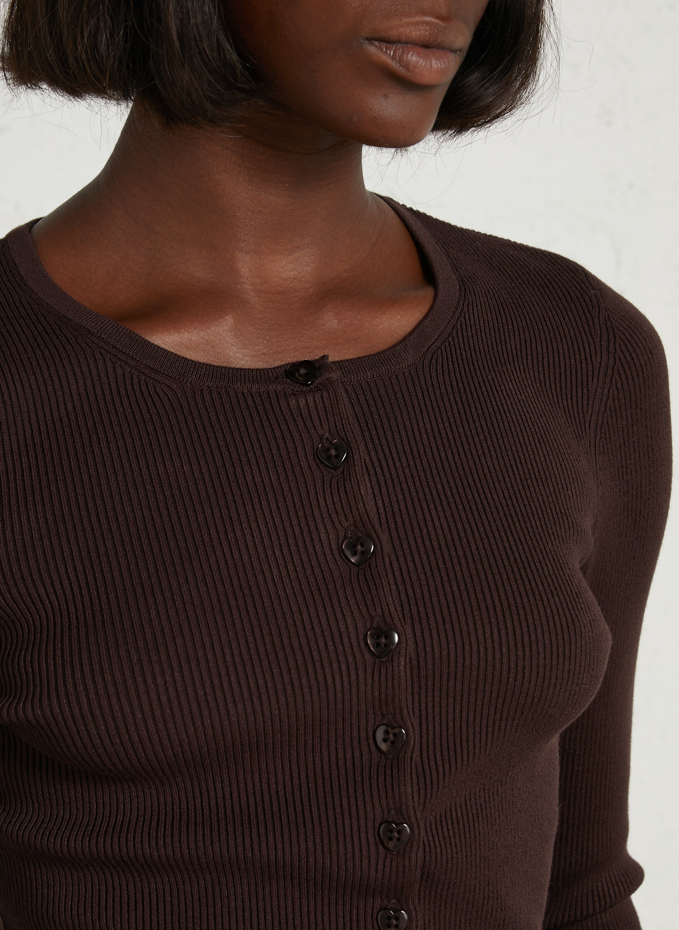 Strickjacke mit Rundhalsausschnitt FABIENNE CHAPOT Braun