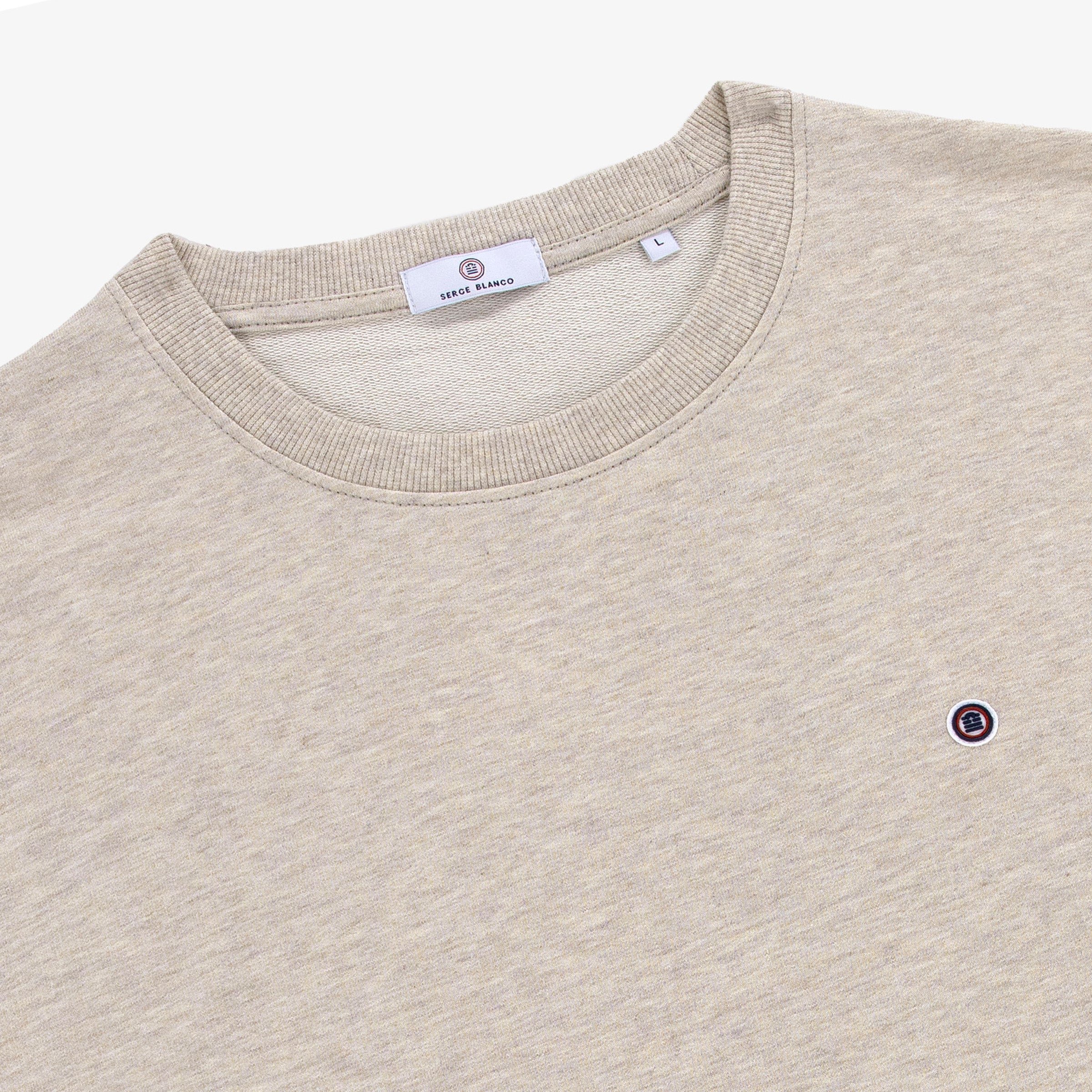 Beige marl cotton Swim crew-neck sweatshirt SERGE BLANCO Beige