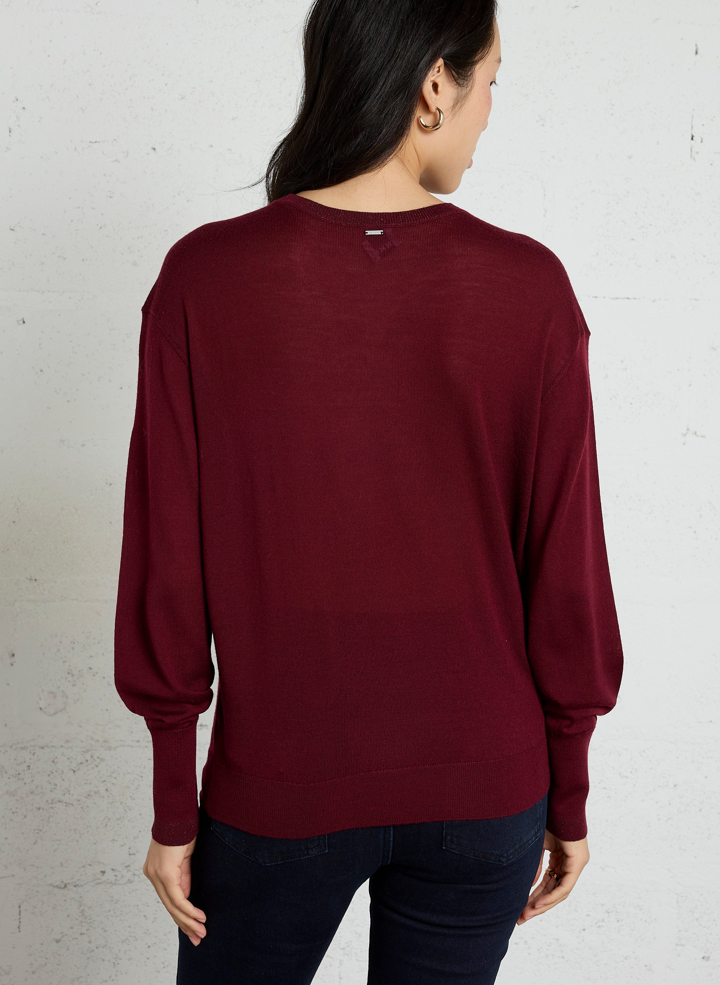 Feiner Wollpullover IKKS Pflaume