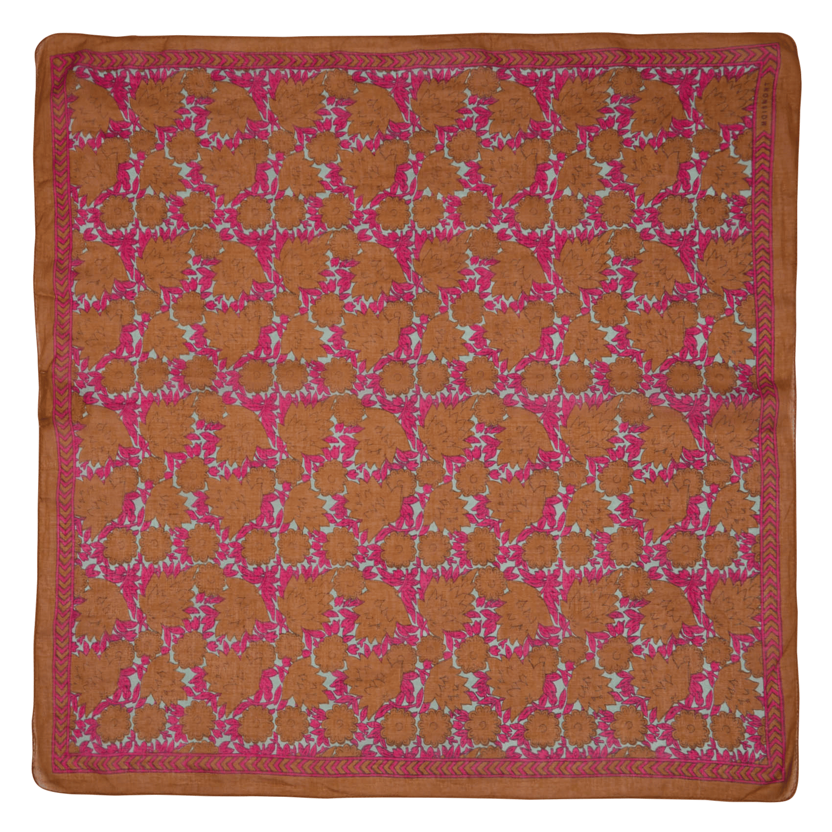 Foulard carré imprimé en coton MOISMONT Orange