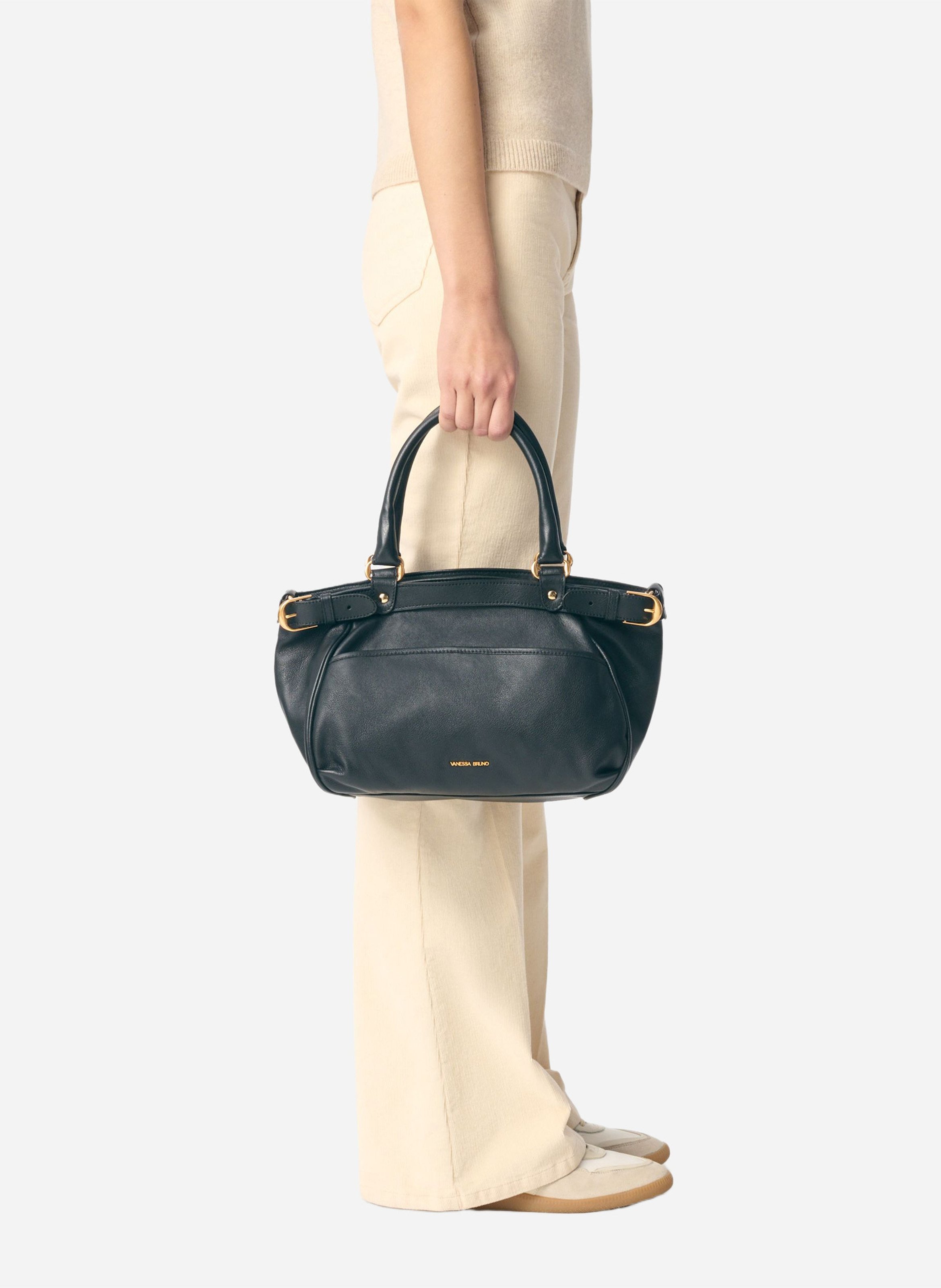 Leather handbag VANESSA BRUNO Black