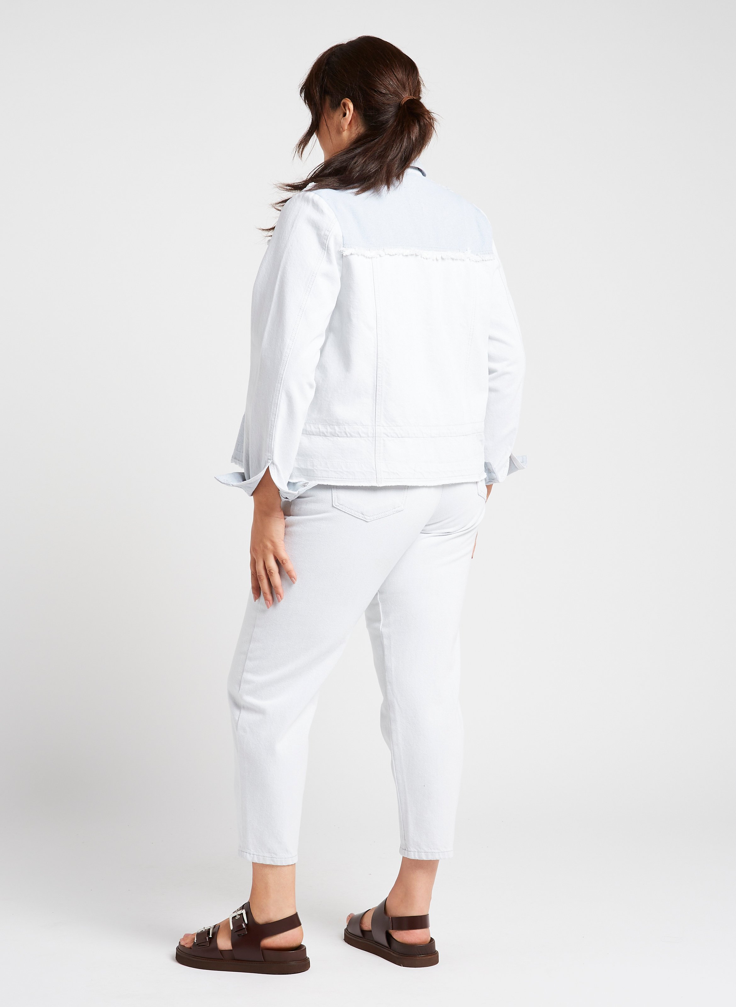 Jean carotte plissé au bas en coton PERSONA by Marina Rinaldi Bleu