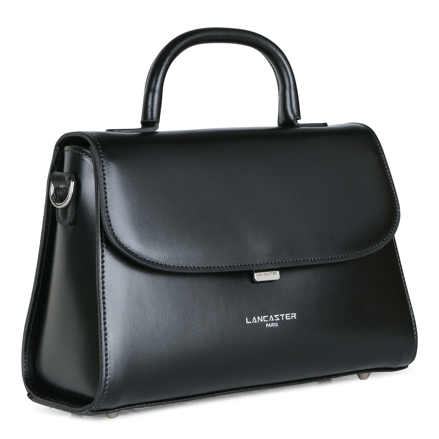 Schoudertas van glad leer LANCASTER PARIS Zwart