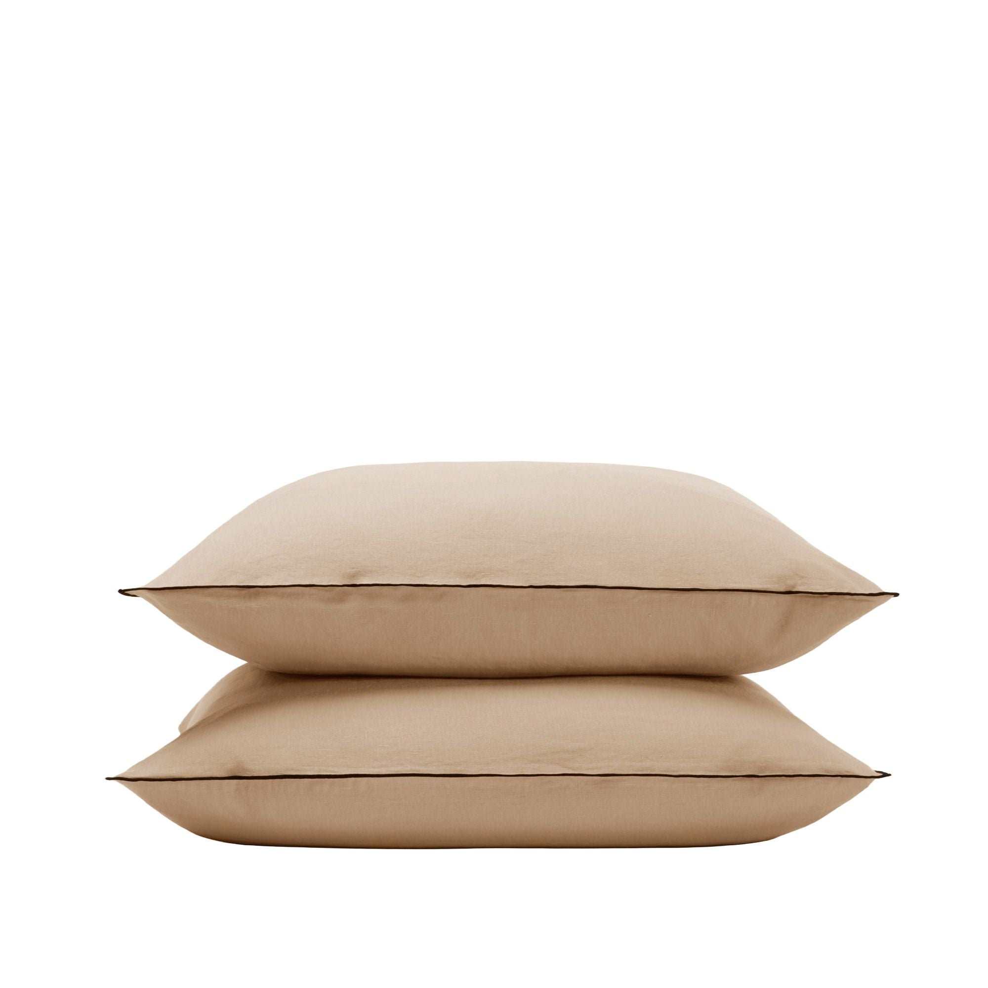 Set of 2 cotton pillowcases MADURA Beige