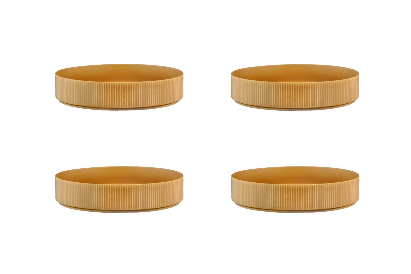 Stoneware deep plate - 4 pieces BJORN Yellow