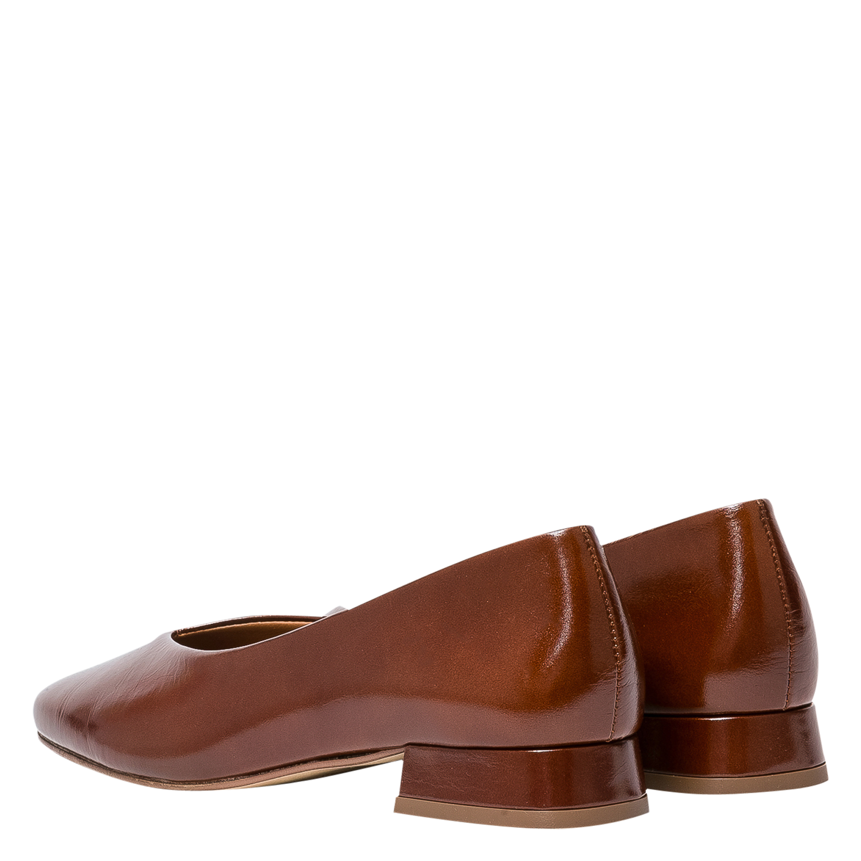 Ballerina's met ronde neus van lakleer BOCAGE Bruin