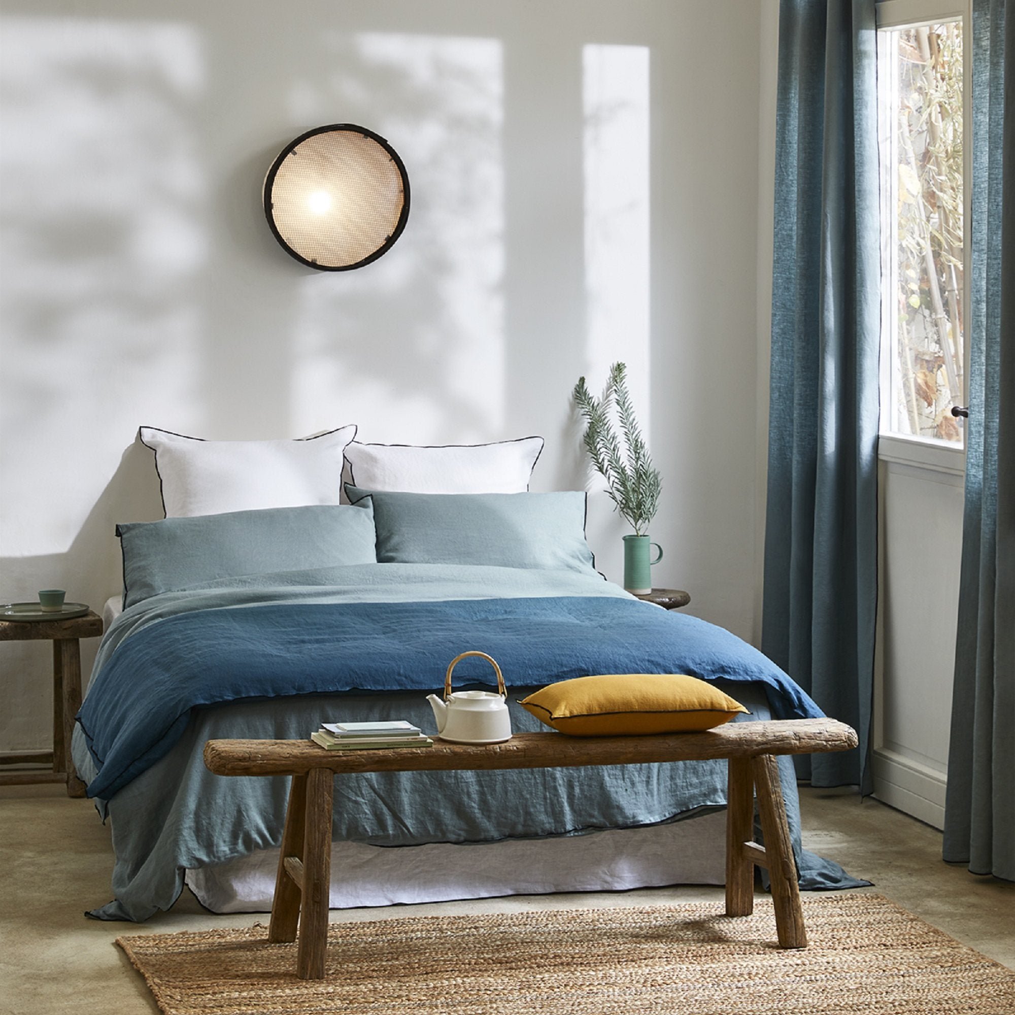 Set of 2 cotton pillowcases MADURA Green