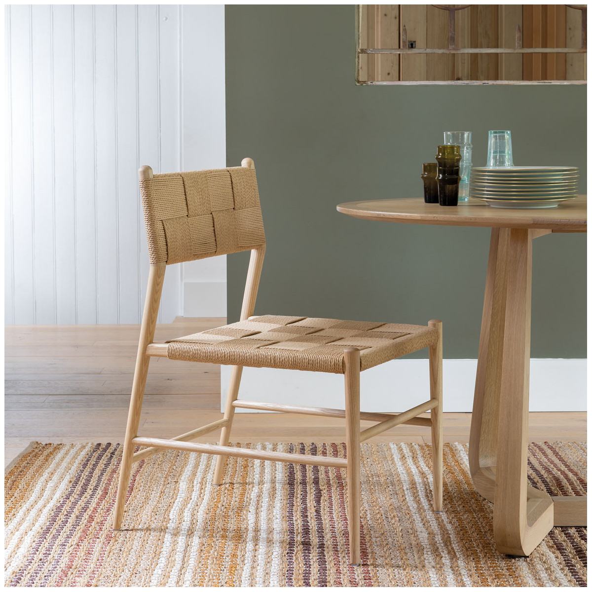 Jute and cotton rug BLANC D'IVOIRE Multicolored