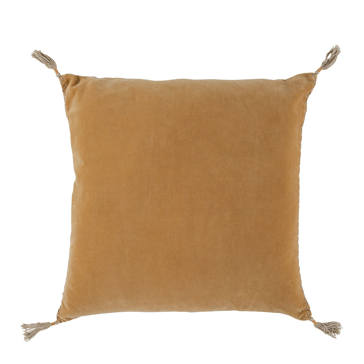 Mattéo cotton velvet cushion cover BLANC D'IVOIRE Orange
