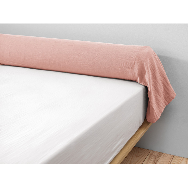 100% Pure Cotton Bolster Pillowcase  Rose pêche