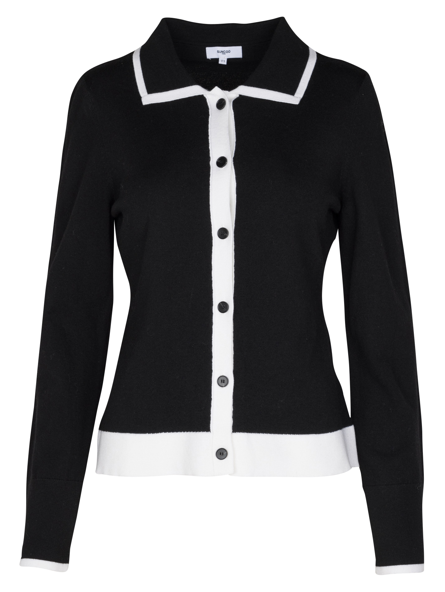 Gilet droit en maille SUNCOO Noir