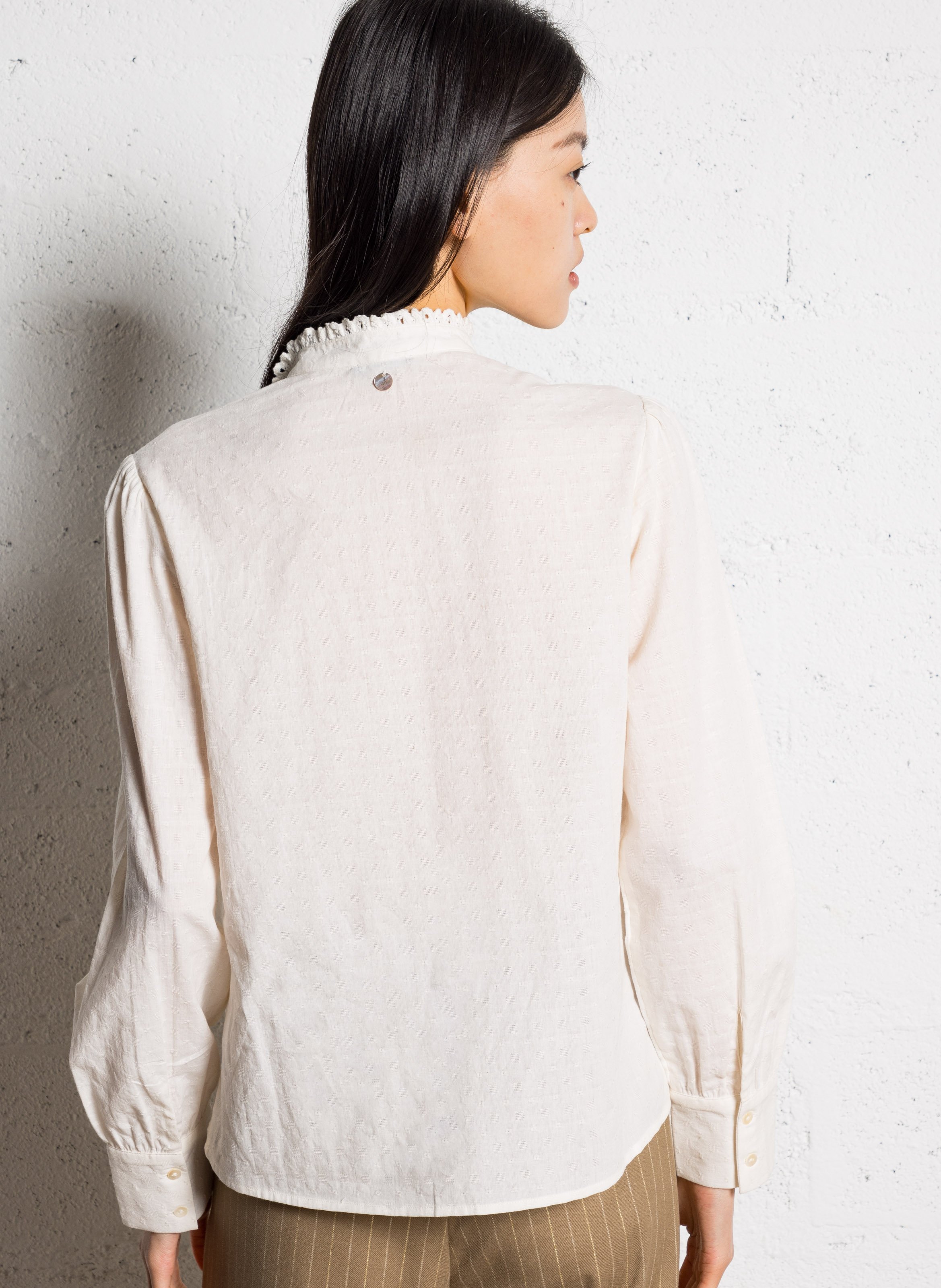 Blouse droite en coton ONE STEP Blanc