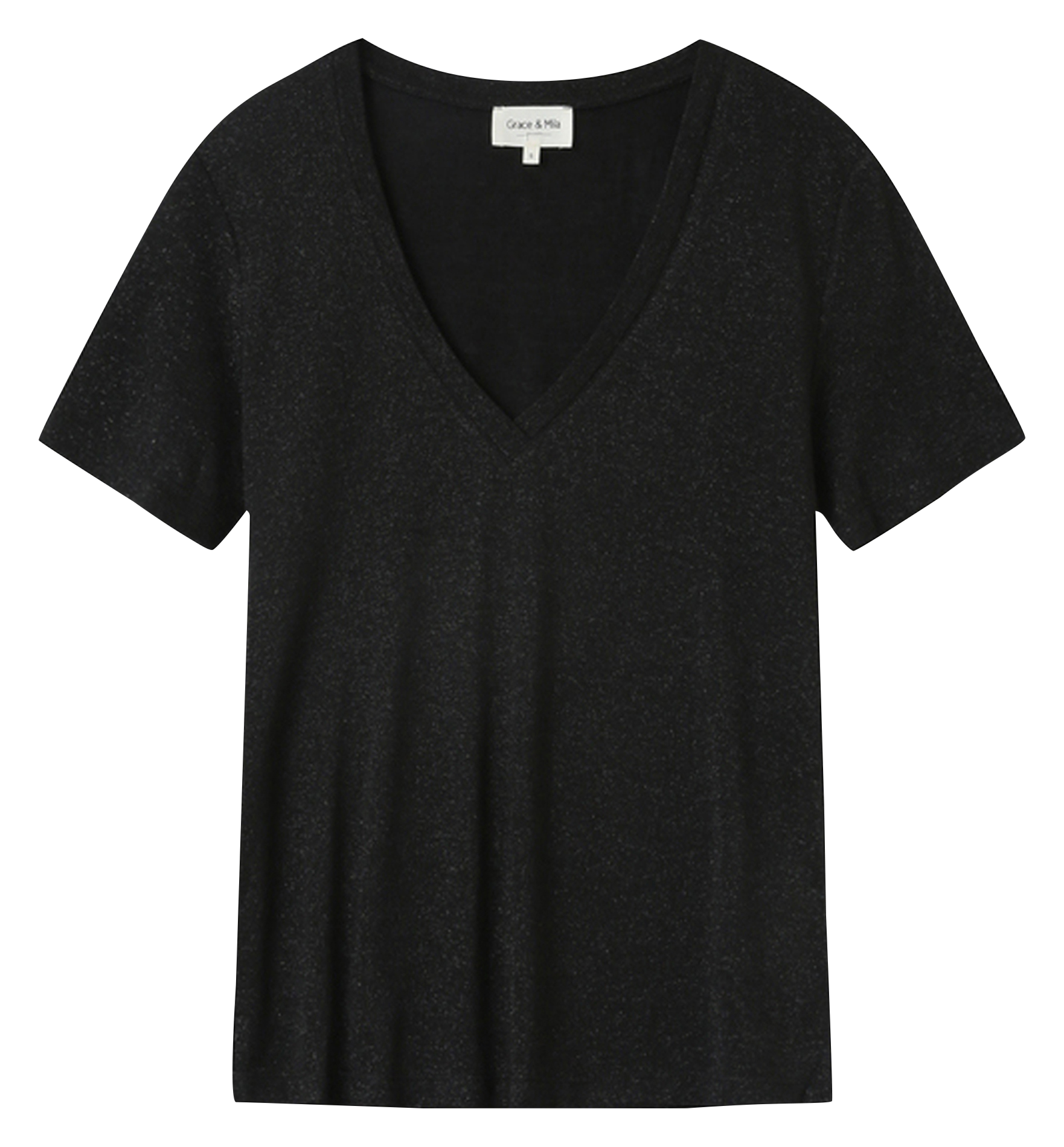 Tee-shirt col v  GRACE ET MILA Noir