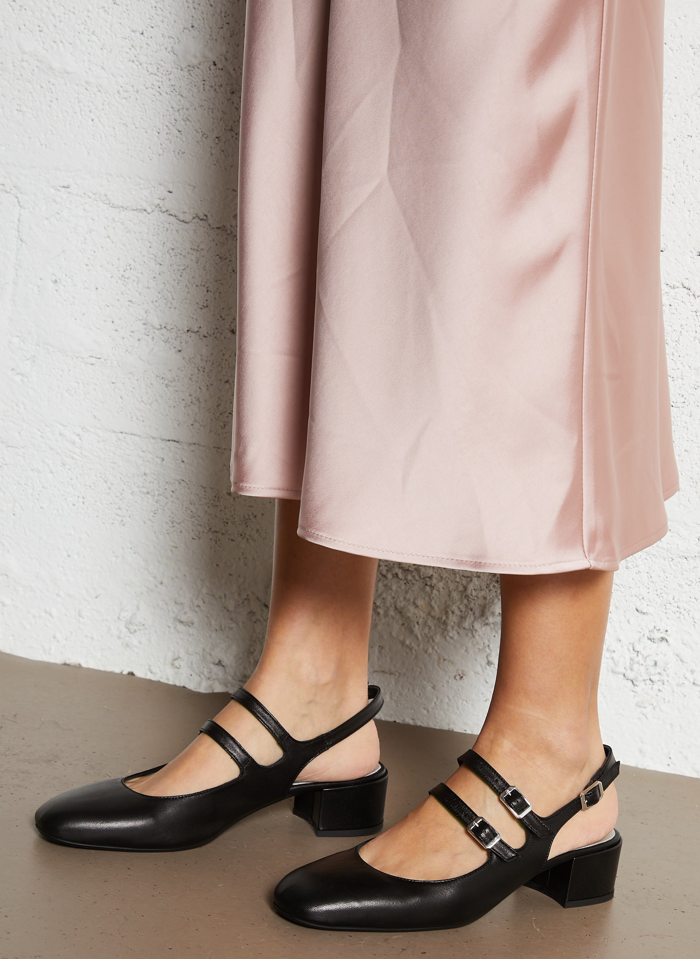 Leather Mary Janes REQINS Black