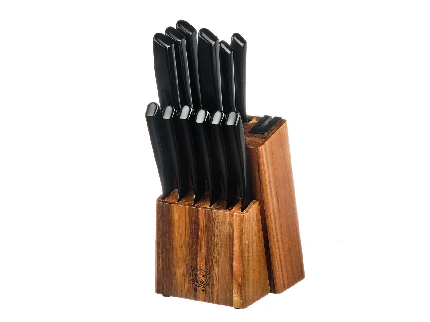 Jensen Loviisa Kitchen Knife Set and Steak Knives Set - 14 pieces BJORN Black