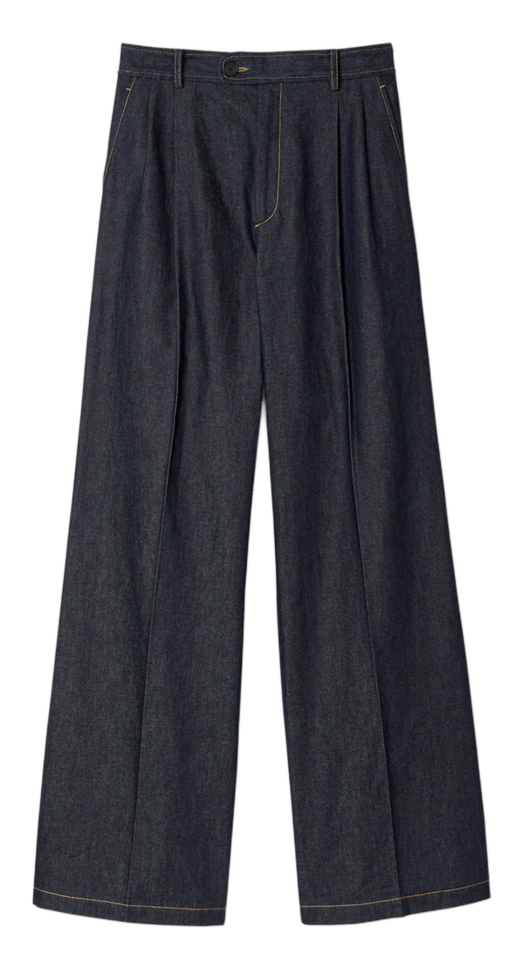 Jean large taille haute brut en coton SANDRO Bleu