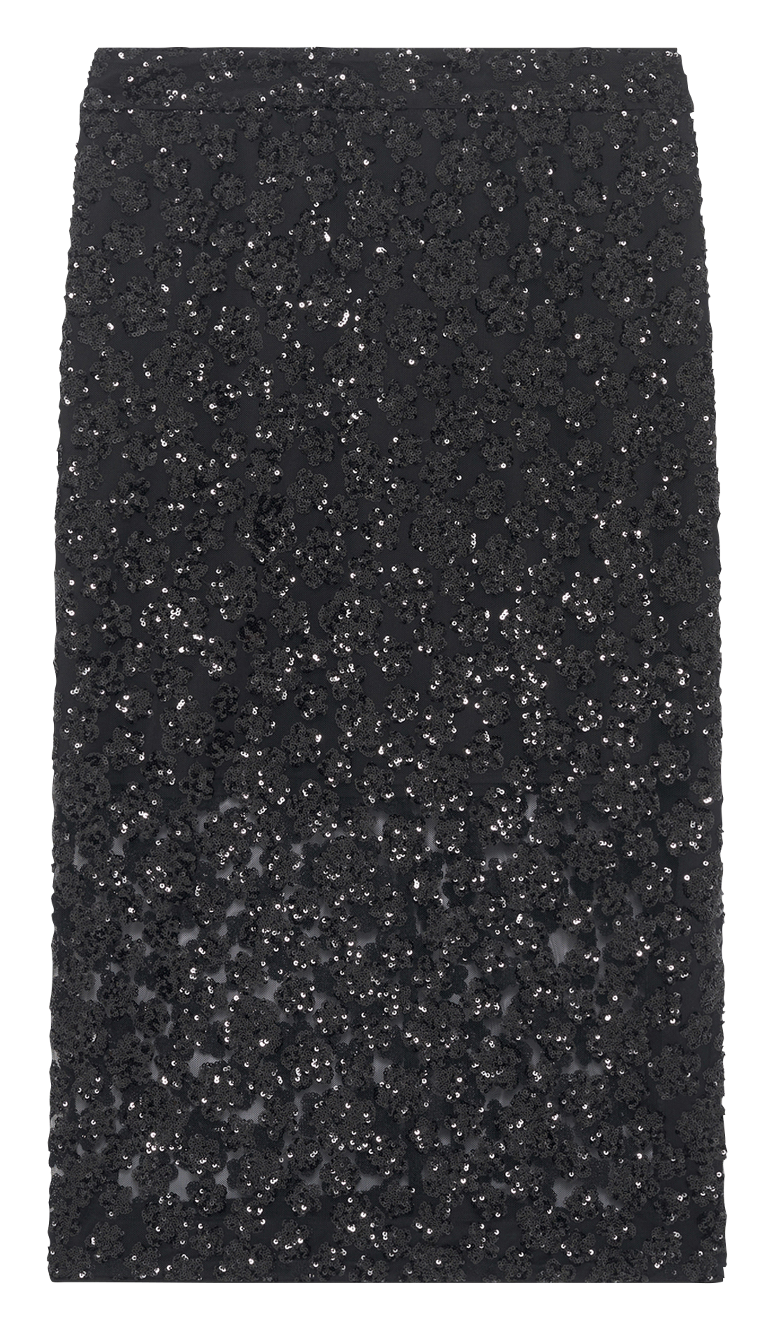 Midi rok met pailletten PABLO Zwart