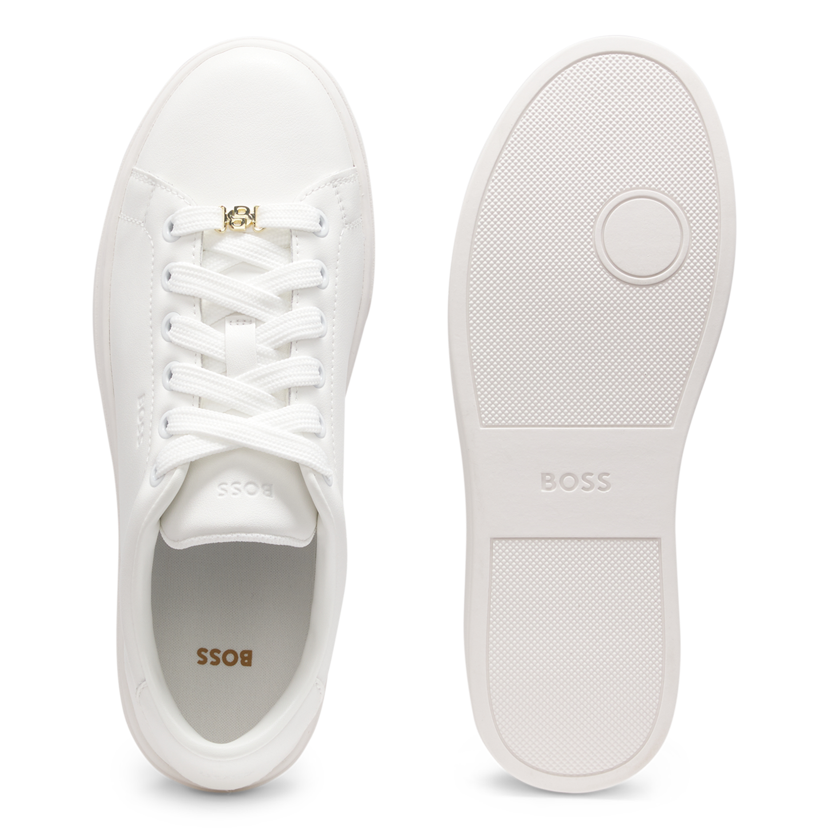 Baskets basses en cuir BOSS Blanc