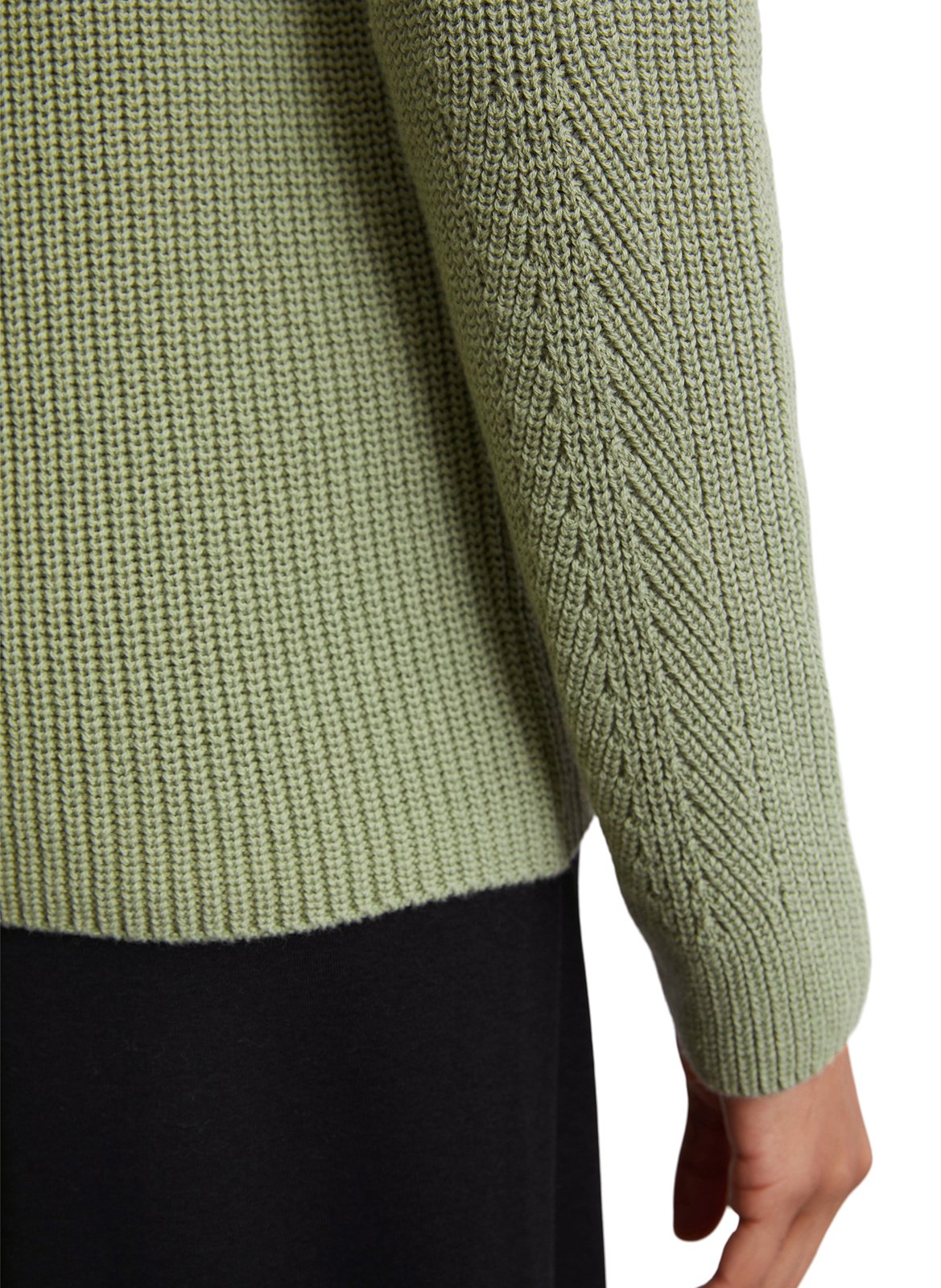 Jersey con cuello en pico de algodón MARC O'POLO Verde