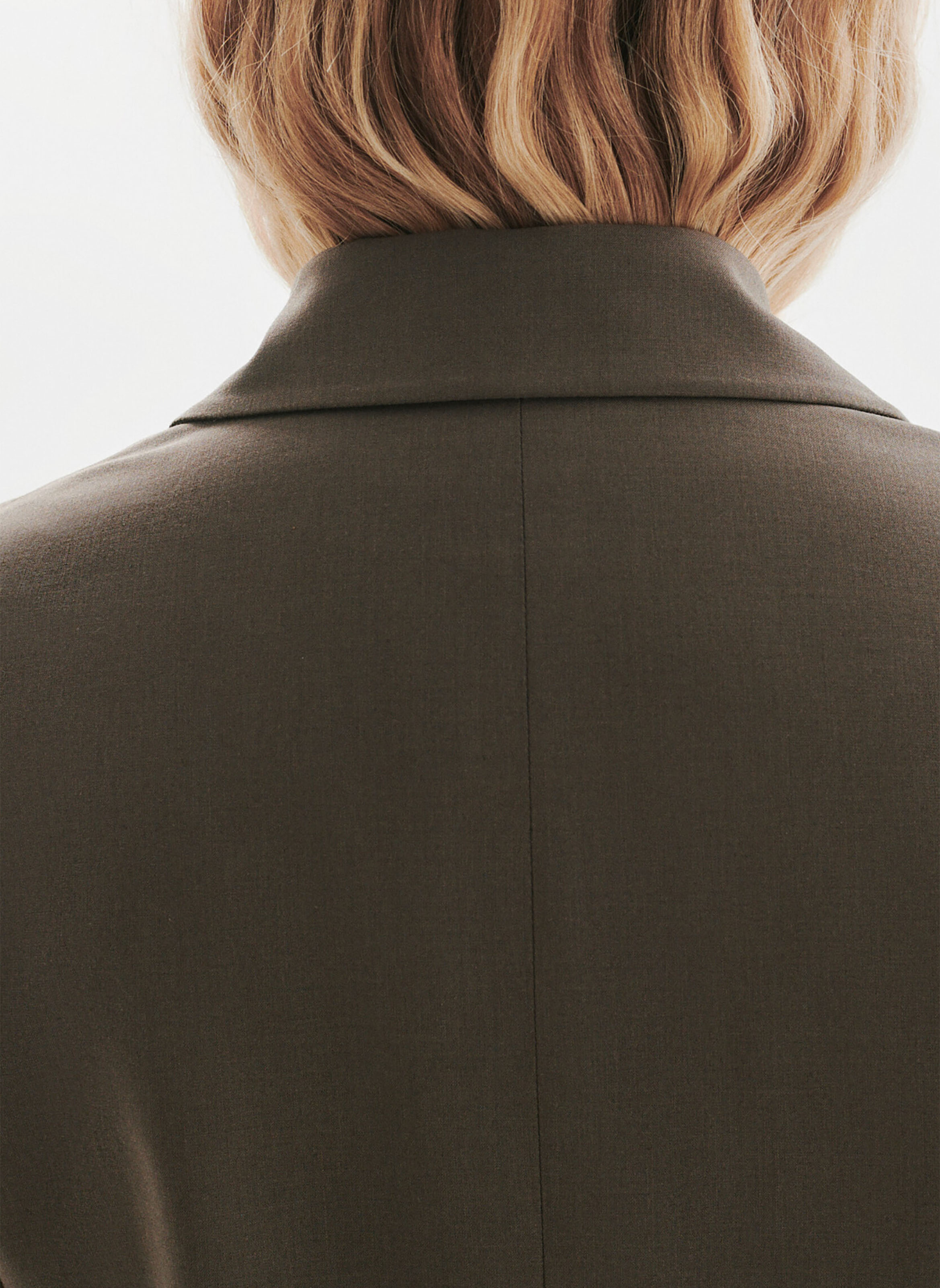 Cotton-blend cardigan with tailored collar CAROLL Brown