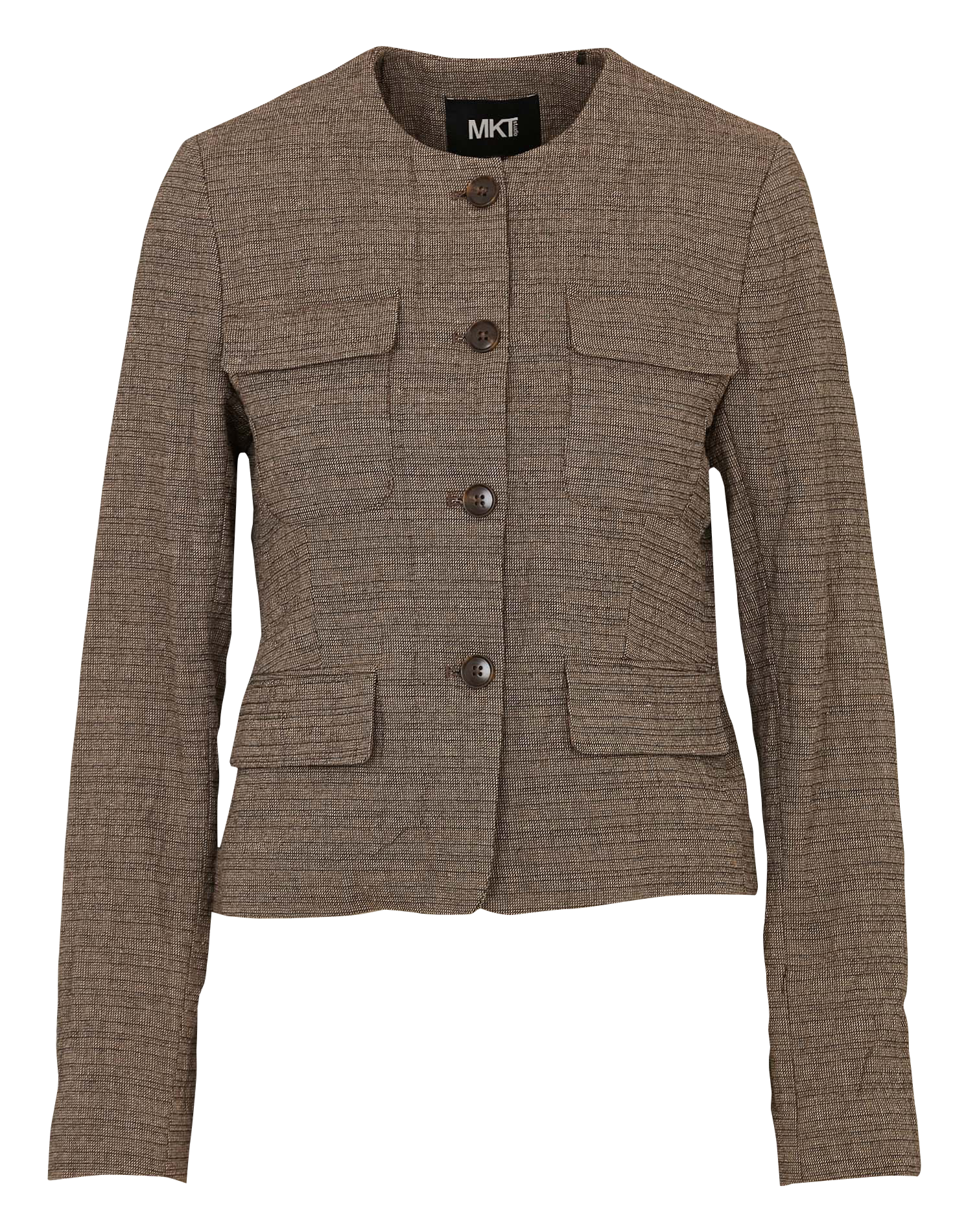 Veste col rond en coton mélangé MKT Marron